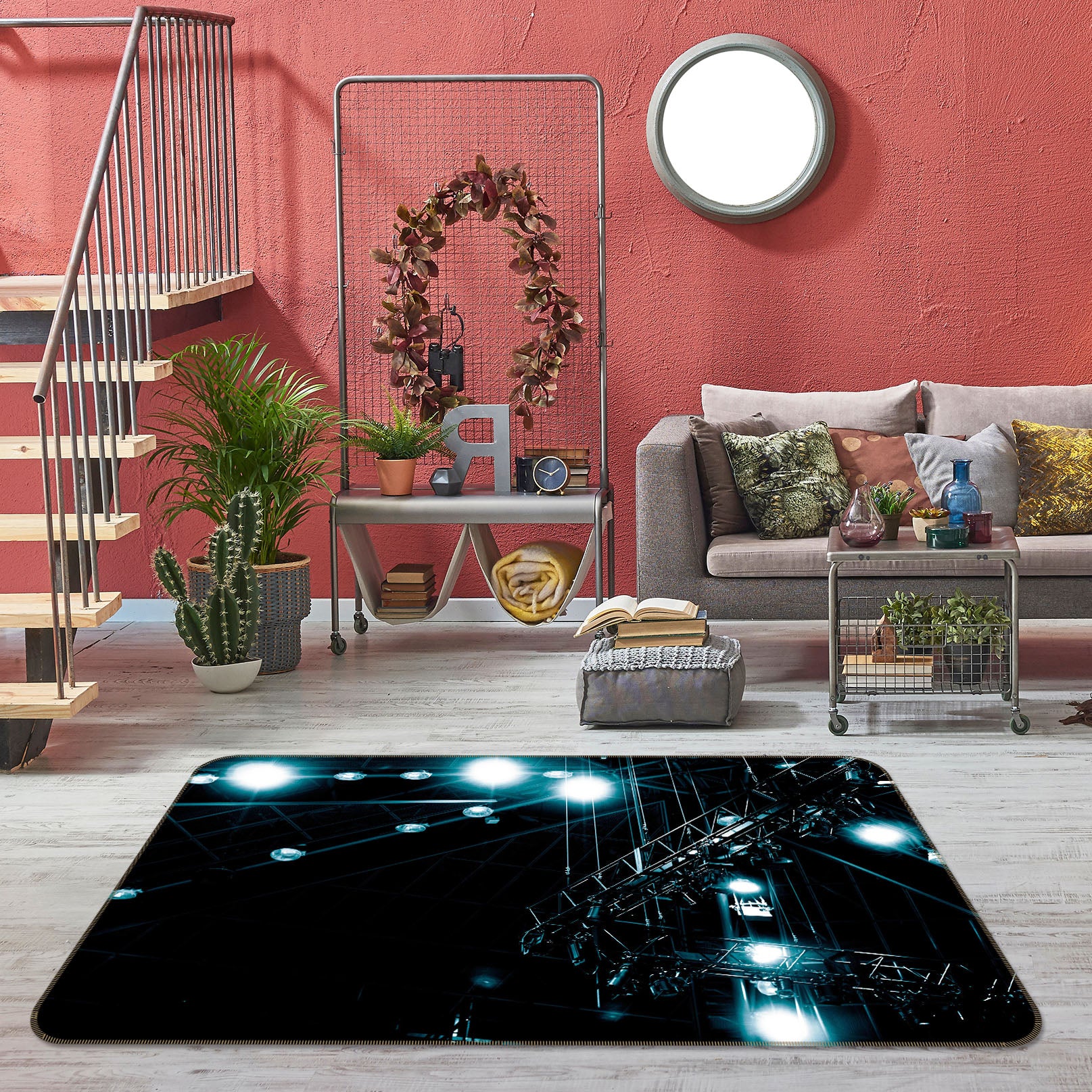 3D Dark Night 1011 Noirblanc777 Rug Non Slip Rug Mat