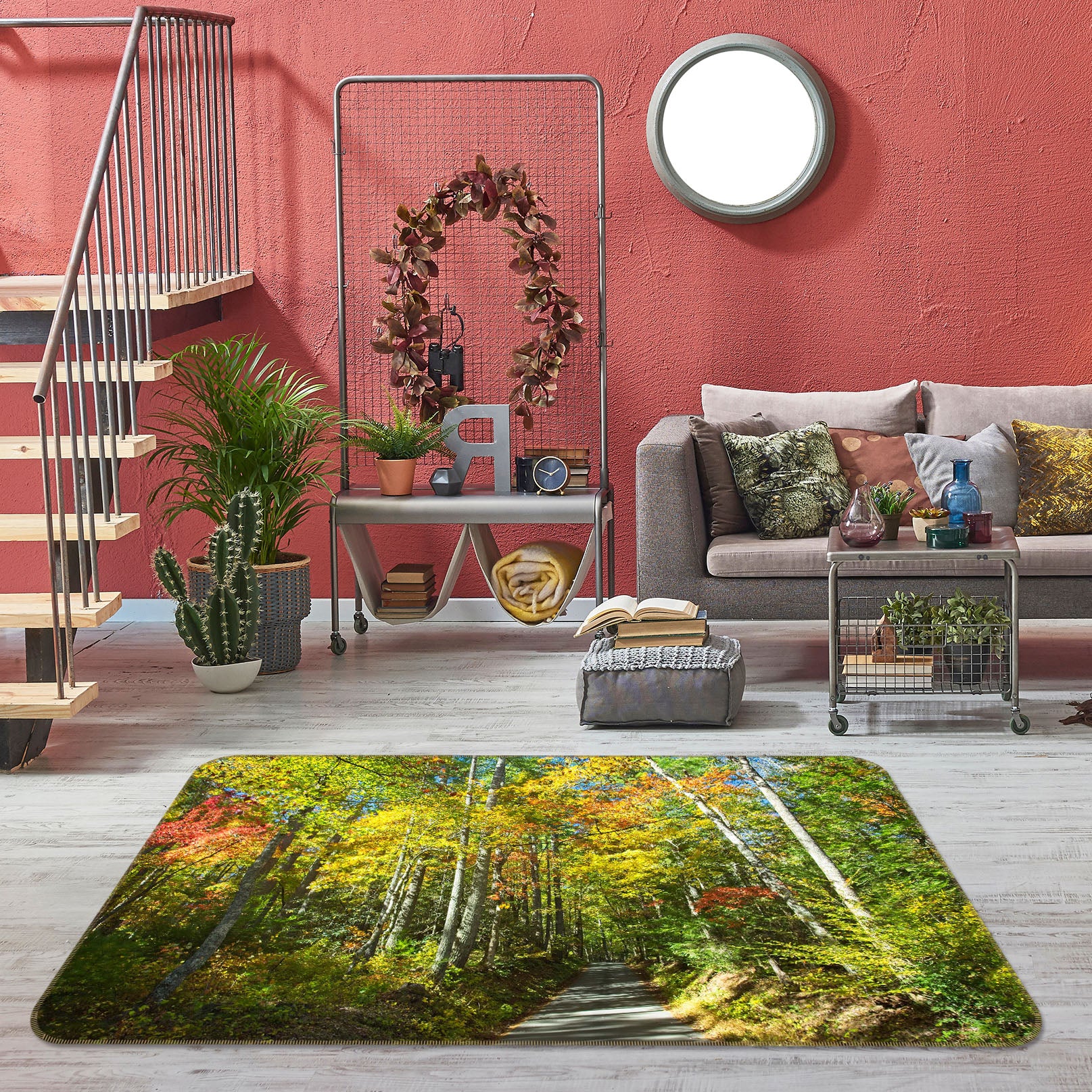 3D Forest Park 1115 Kathy Barefield Rug Non Slip Rug Mat