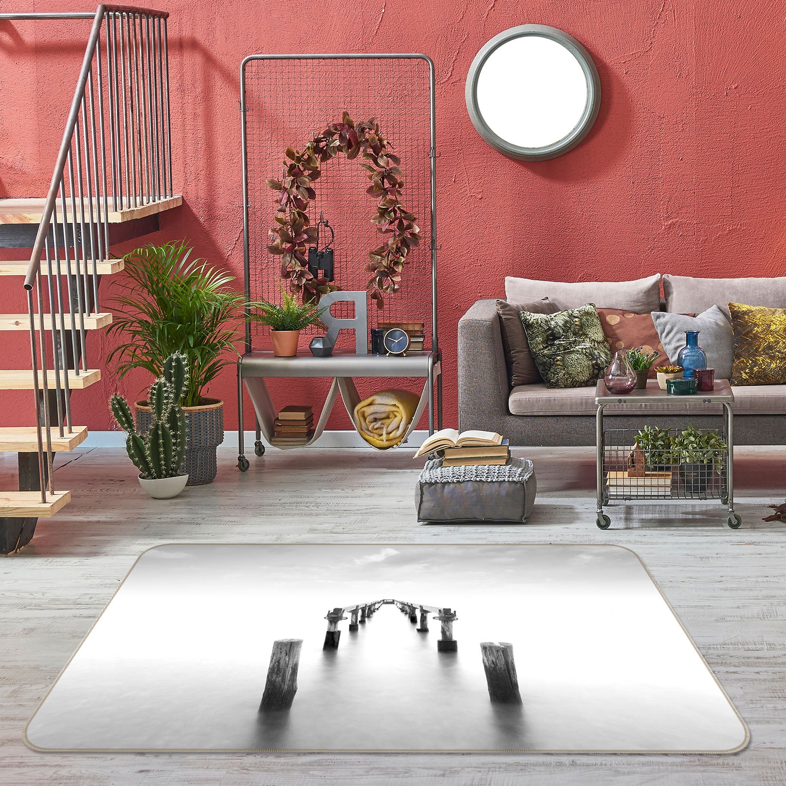 3D Broken Bridge 1083 Marco Carmassi Rug Non Slip Rug Mat