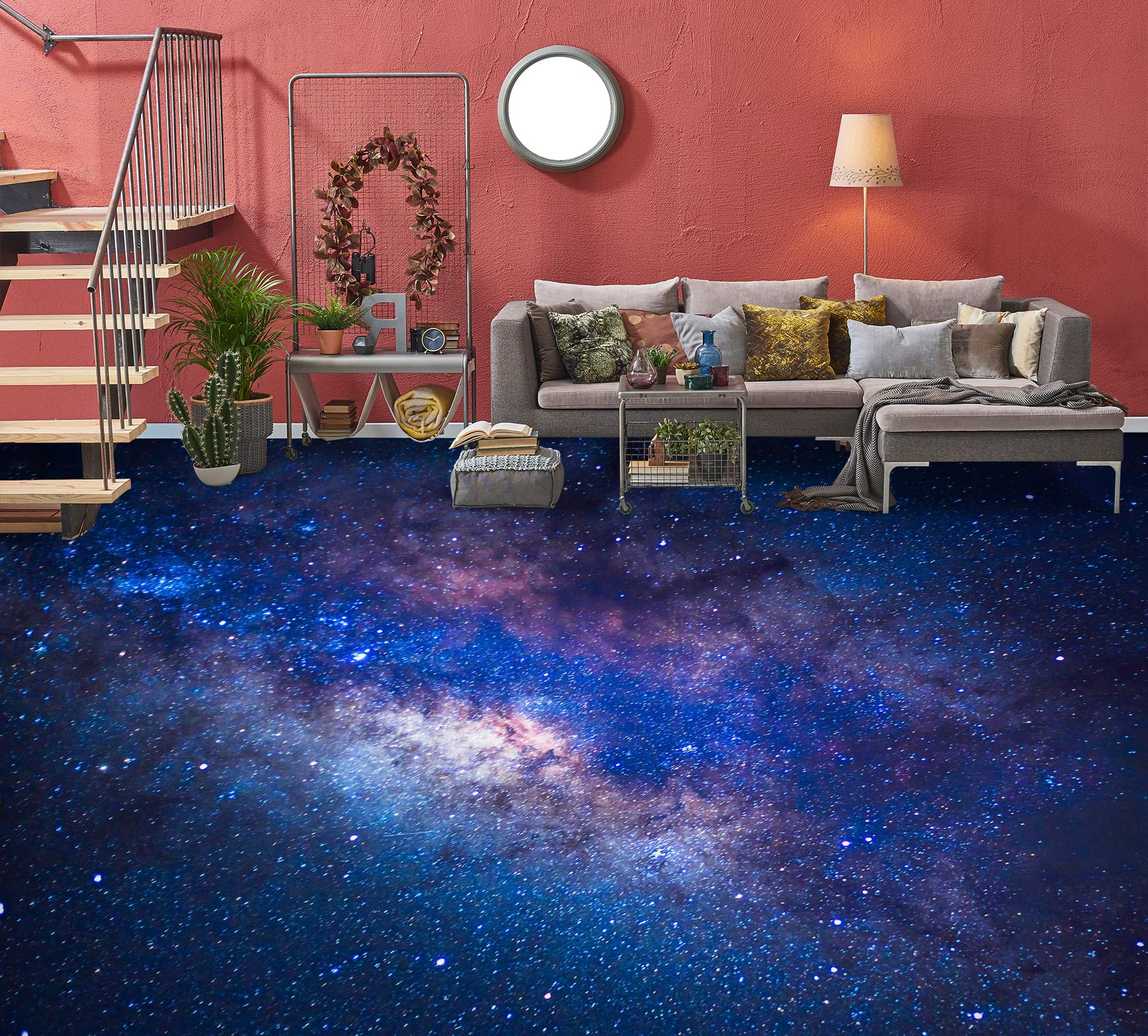 3D Blue Purple Universe 1137 Floor Mural  Wallpaper Murals Self-Adhesive Removable Print Epoxy