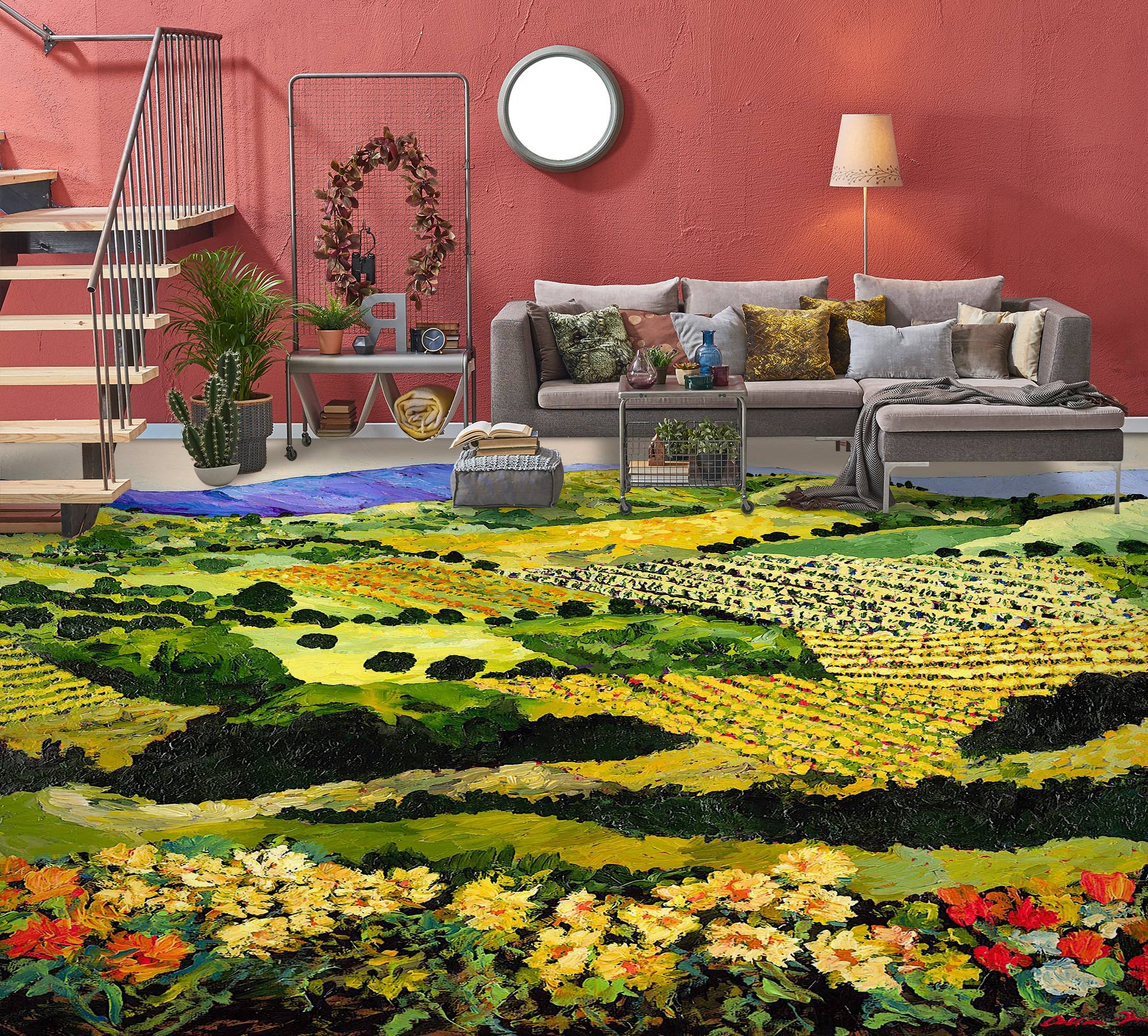 3D Field Lawn Flowers 9536 Allan P. Friedlander Floor Mural  Wallpaper Murals Self-Adhesive Removable Print Epoxy
