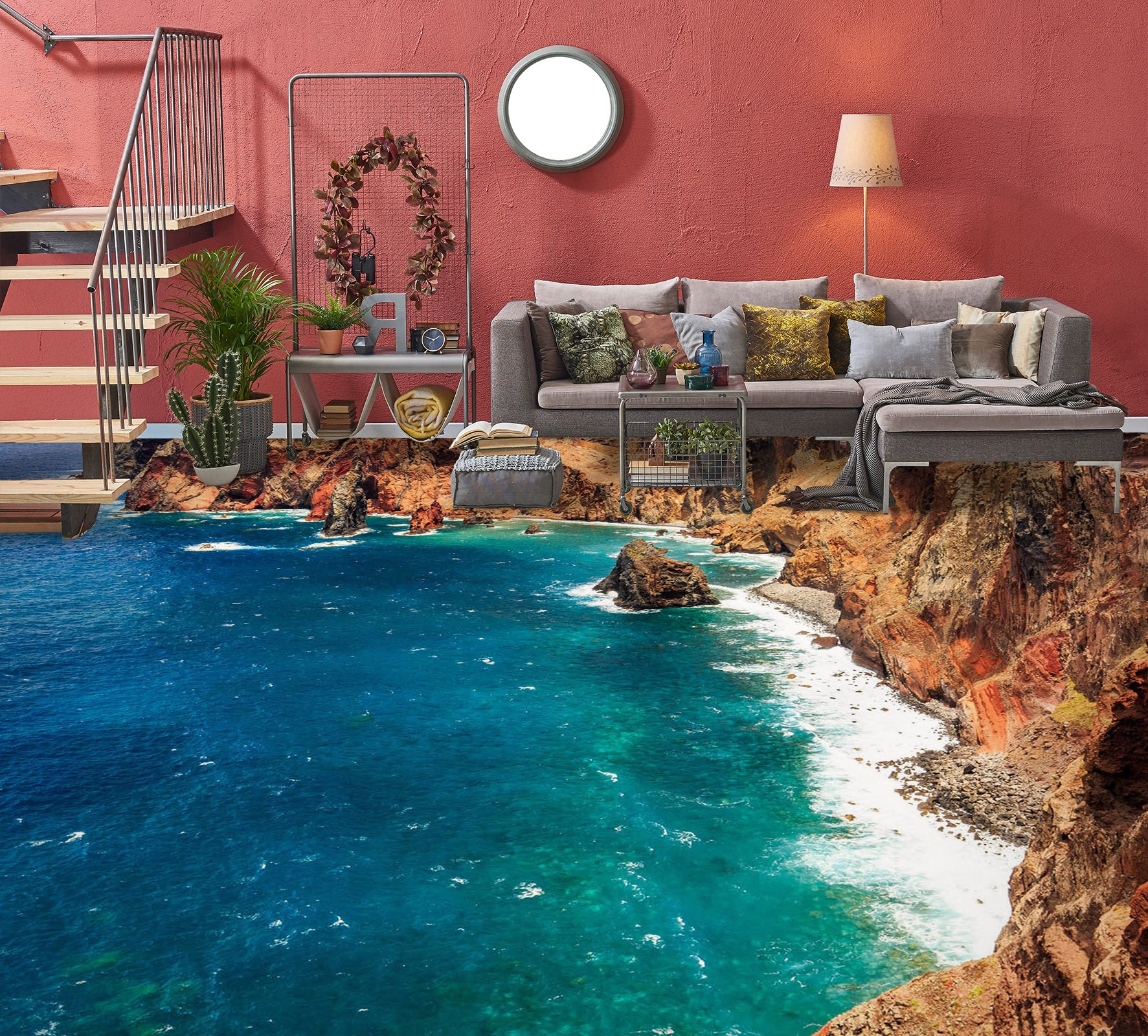 3D Blue Sea Story 1460 Floor Mural  Wallpaper Murals Self-Adhesive Removable Print Epoxy