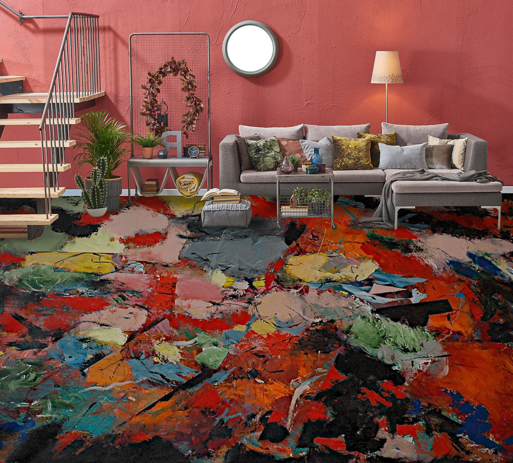 3D Colorful Paint Pattern 9921 Allan P. Friedlander Floor Mural  Wallpaper Murals Self-Adhesive Removable Print Epoxy