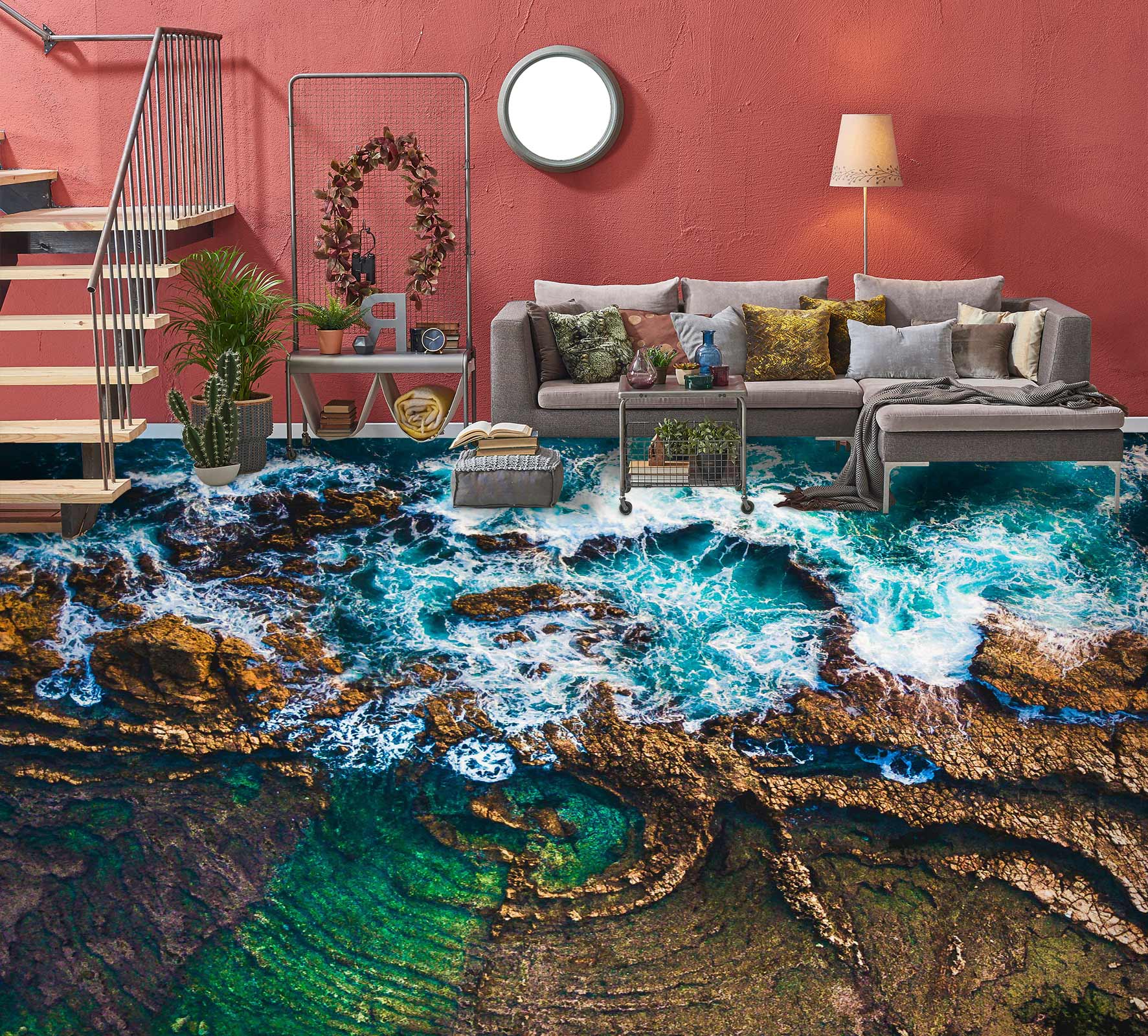 3D Chic Natural Sea 415 Floor Mural  Wallpaper Murals Rug & Mat Print Epoxy waterproof bath floor