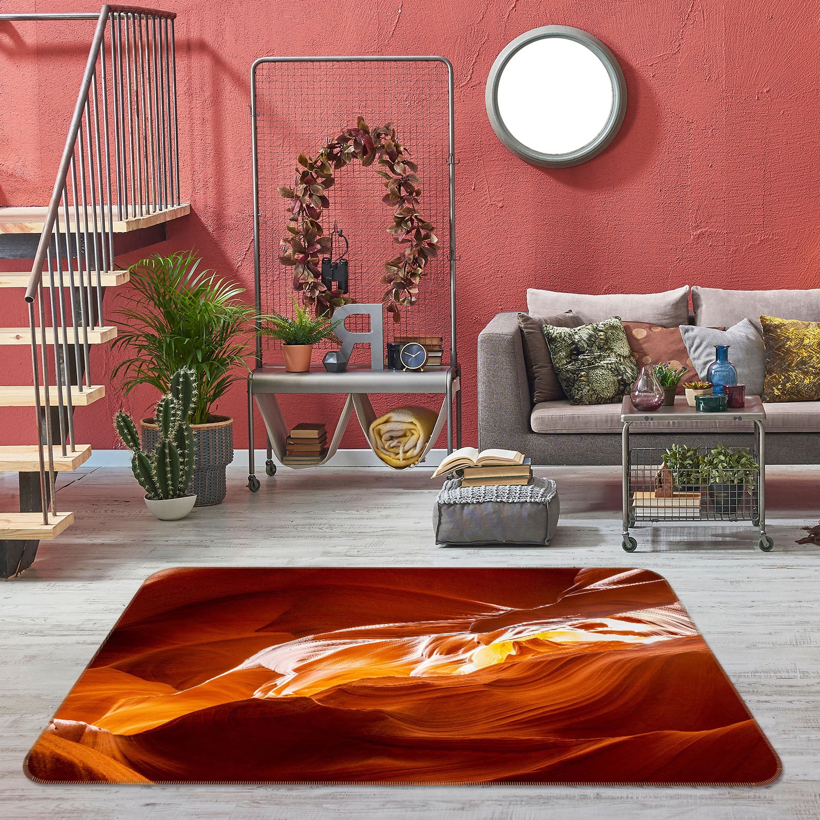 3D Red Magma 1164 Marco Carmassi Rug Non Slip Rug Mat