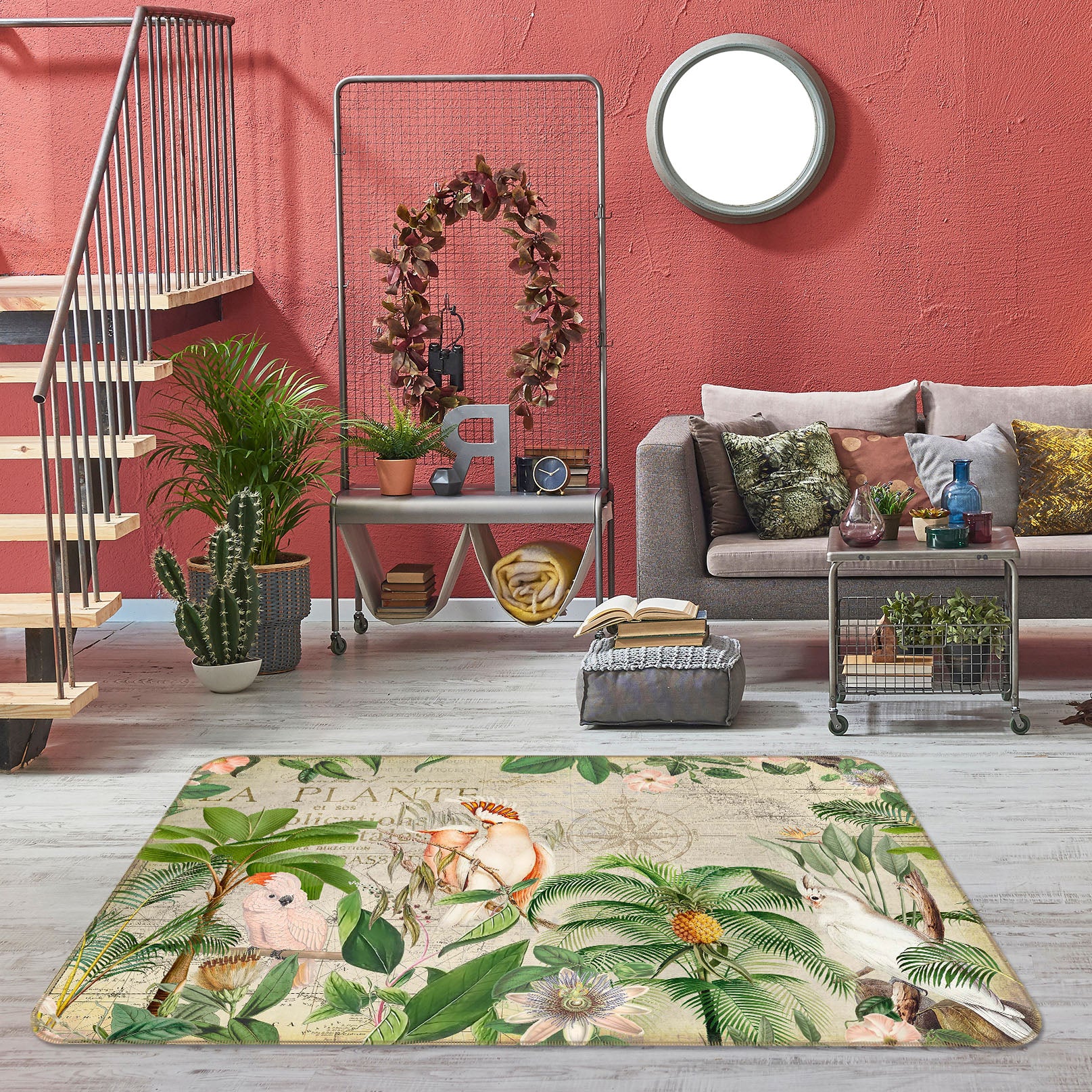 3D Parrot Friend 1044 Andrea haase Rug Non Slip Rug Mat