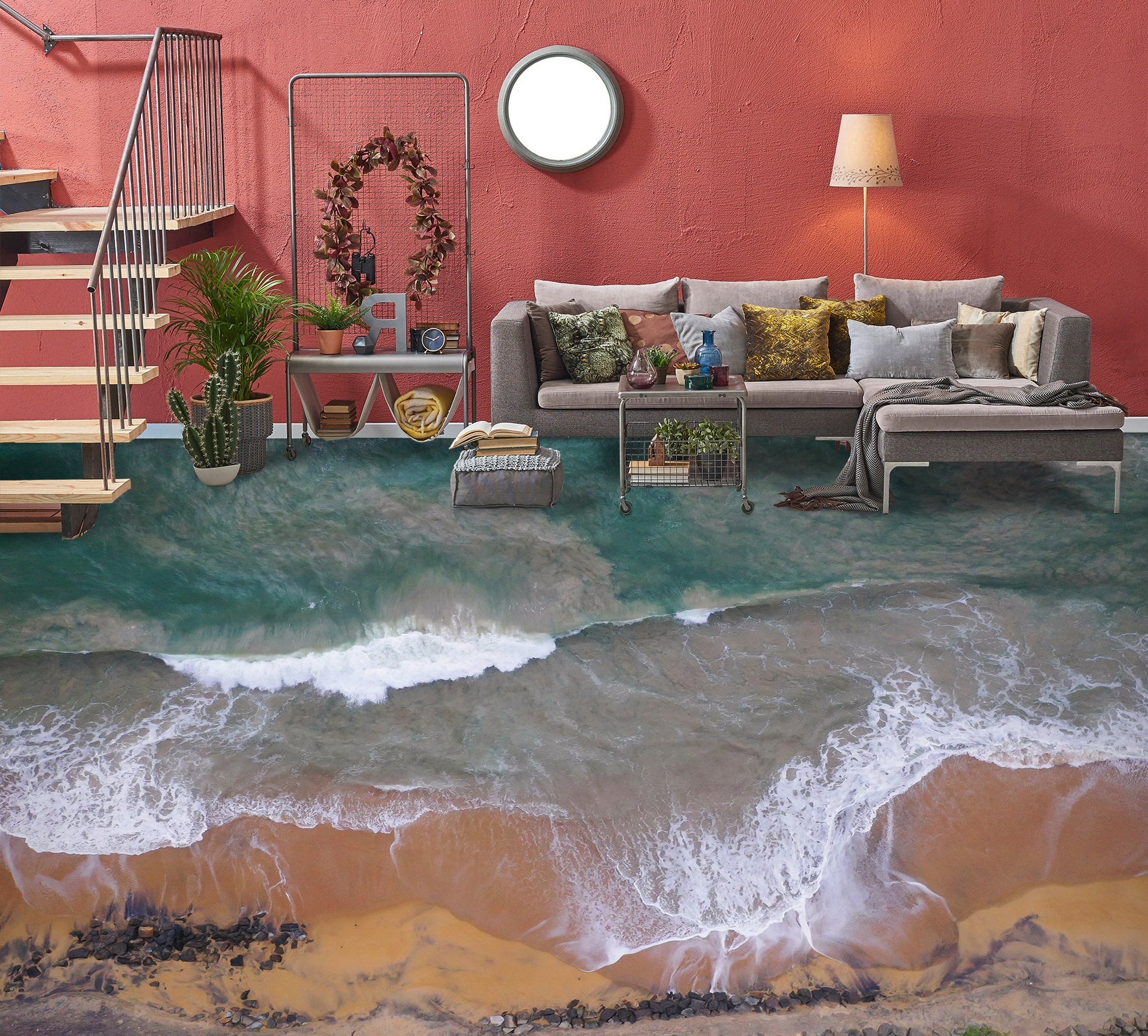 3D Graceful Waves 588 Floor Mural  Wallpaper Murals Rug & Mat Print Epoxy waterproof bath floor