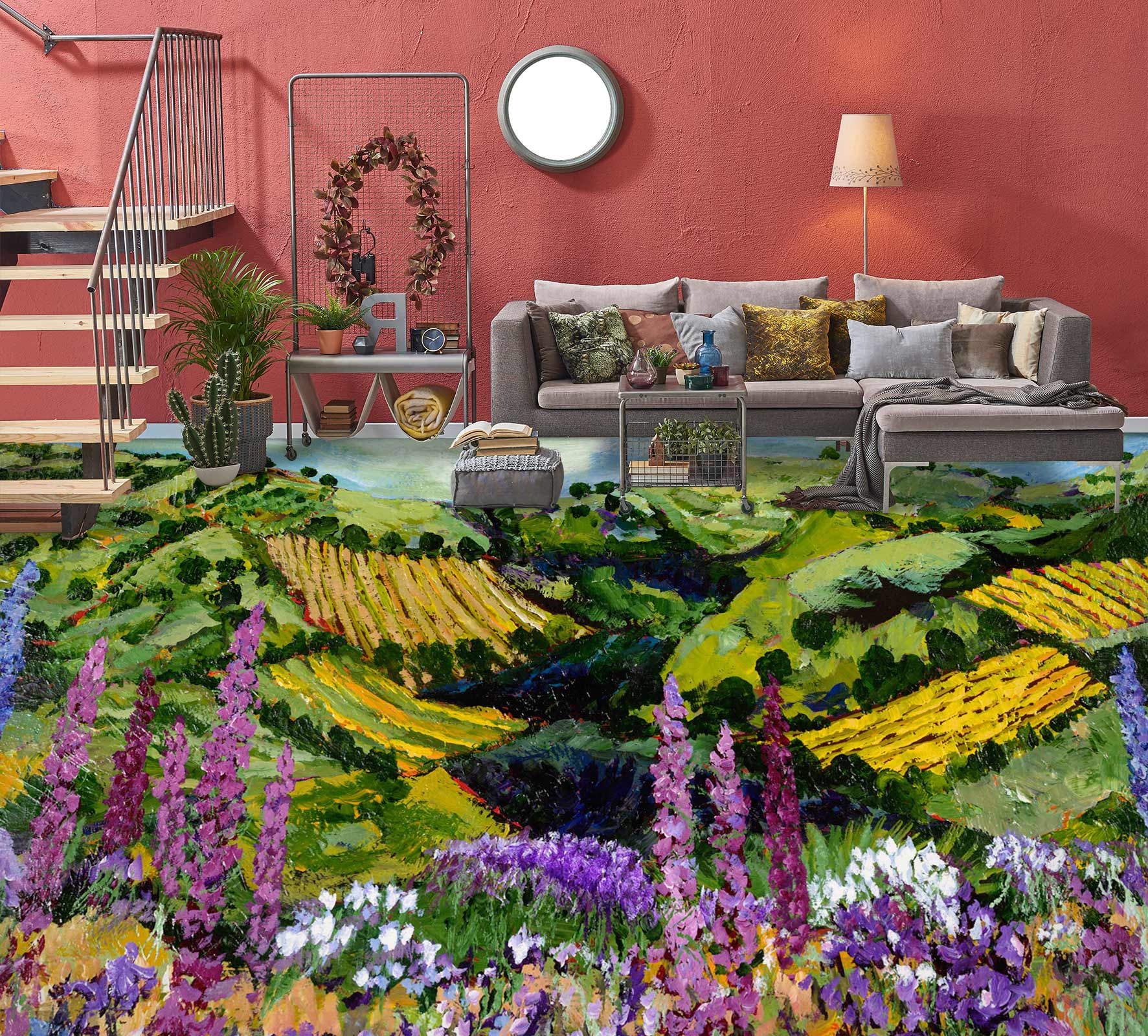 3D Field Hillside Meadow Flowers 9530 Allan P. Friedlander Floor Mural  Wallpaper Murals Self-Adhesive Removable Print Epoxy