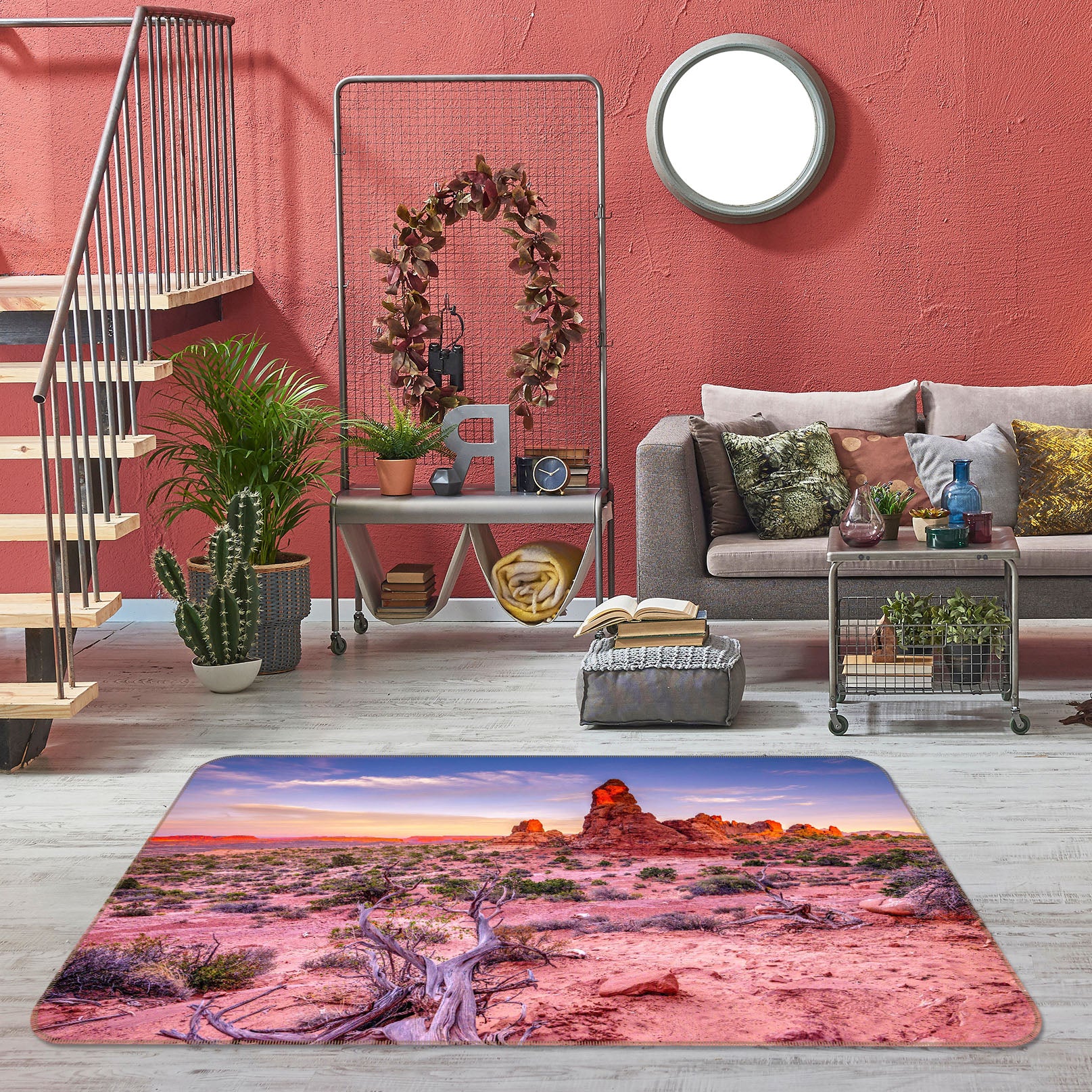 3D Red Stones 1145 Marco Carmassi Rug Non Slip Rug Mat