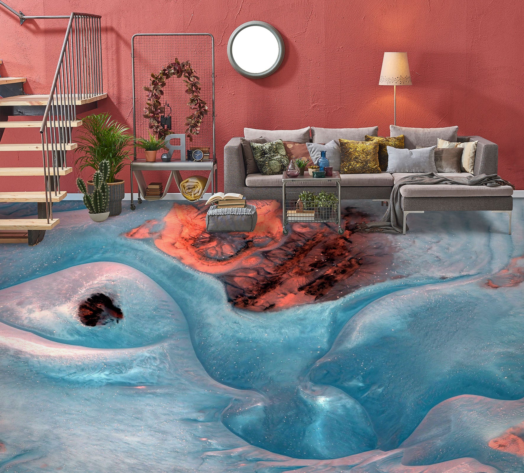 3D Fantasy Blue Jade Texture 771 Floor Mural  Wallpaper Murals Rug & Mat Print Epoxy waterproof bath floor