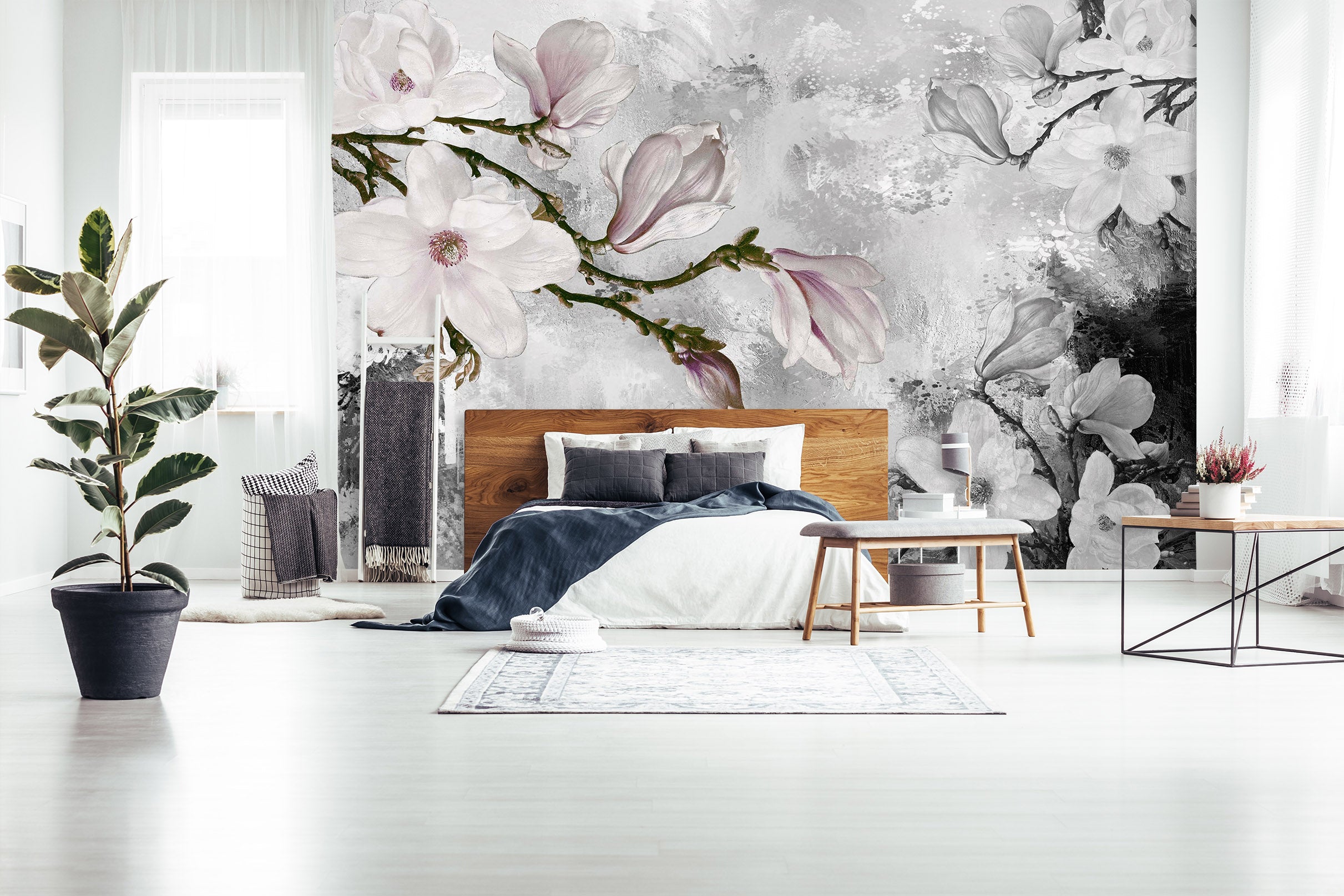 3D White Pear Blossom 1606 Wall Murals