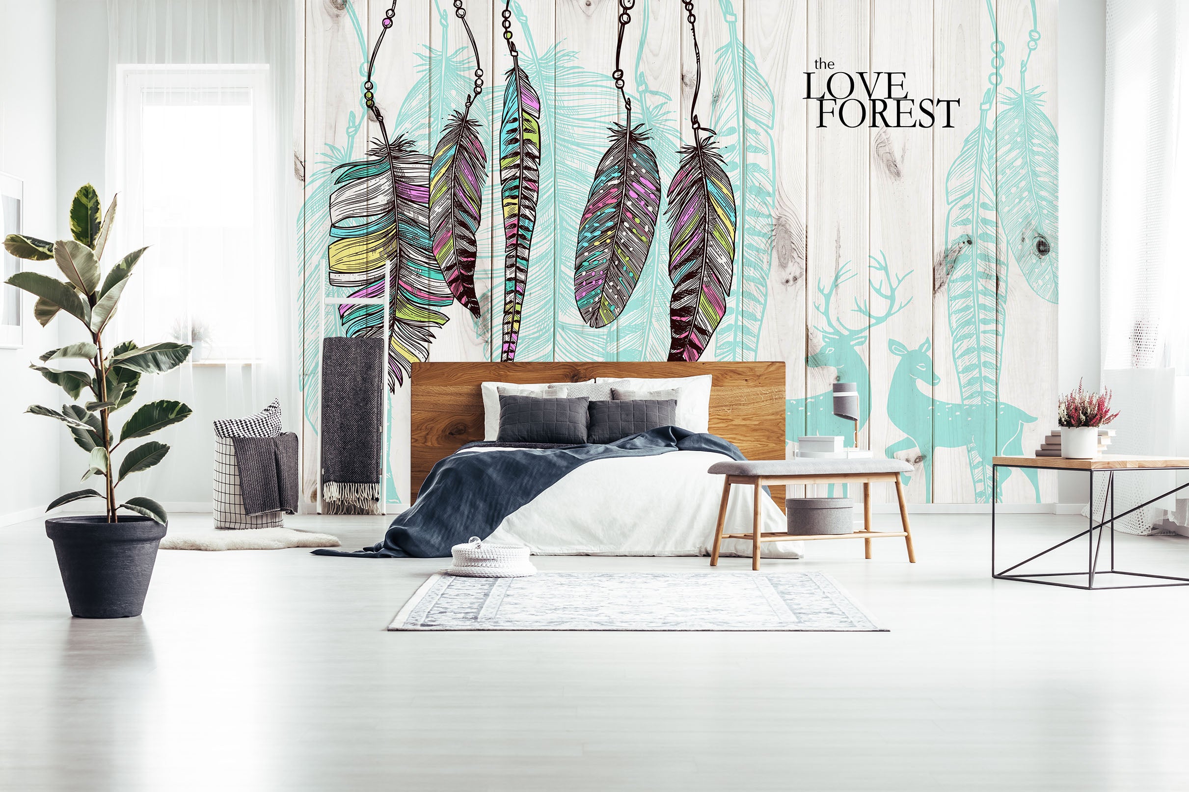 3D Colored Leaves 1455 Wall Murals