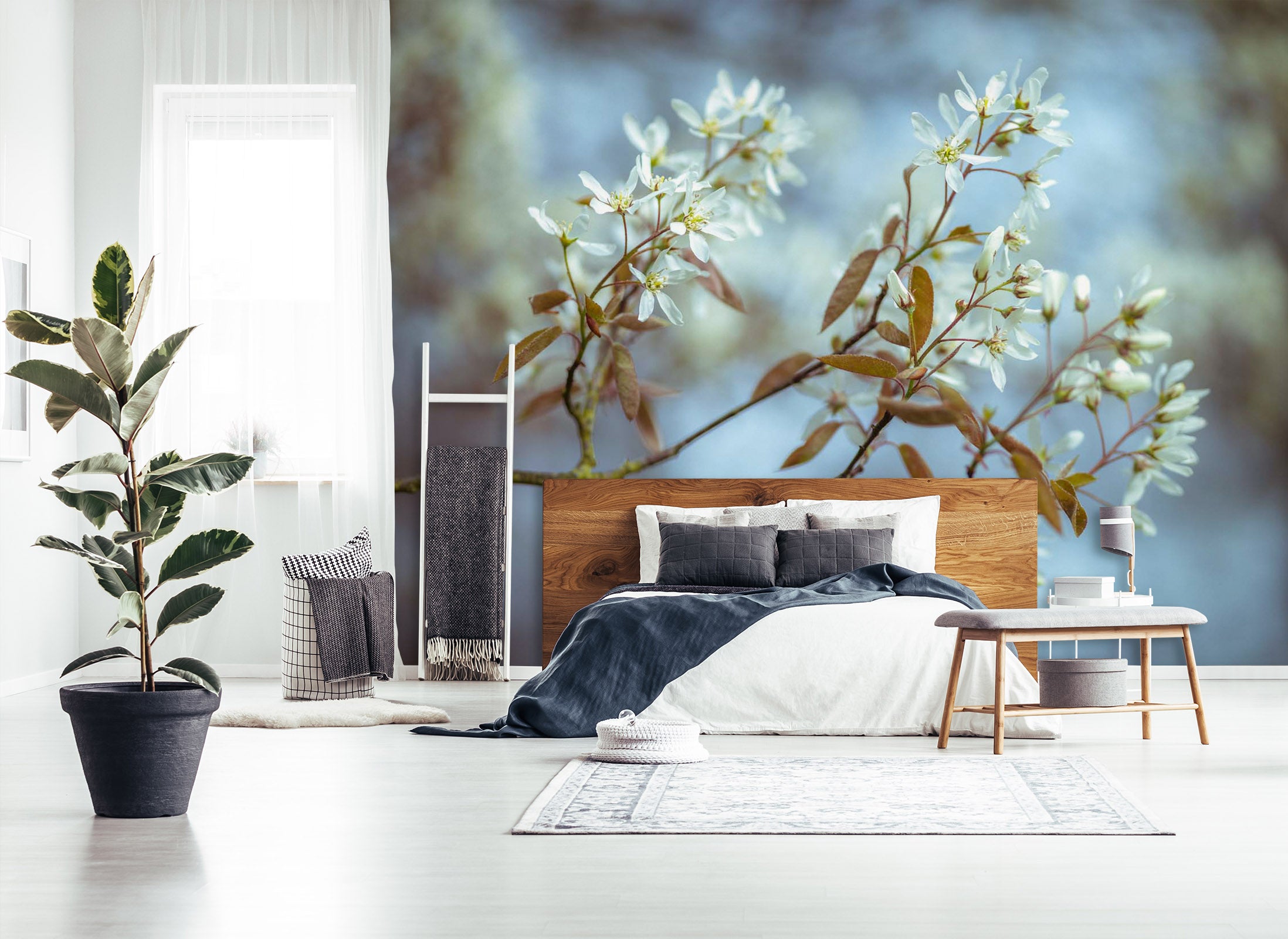 3D White Plum 006 Assaf Frank Wall Mural Wall Murals