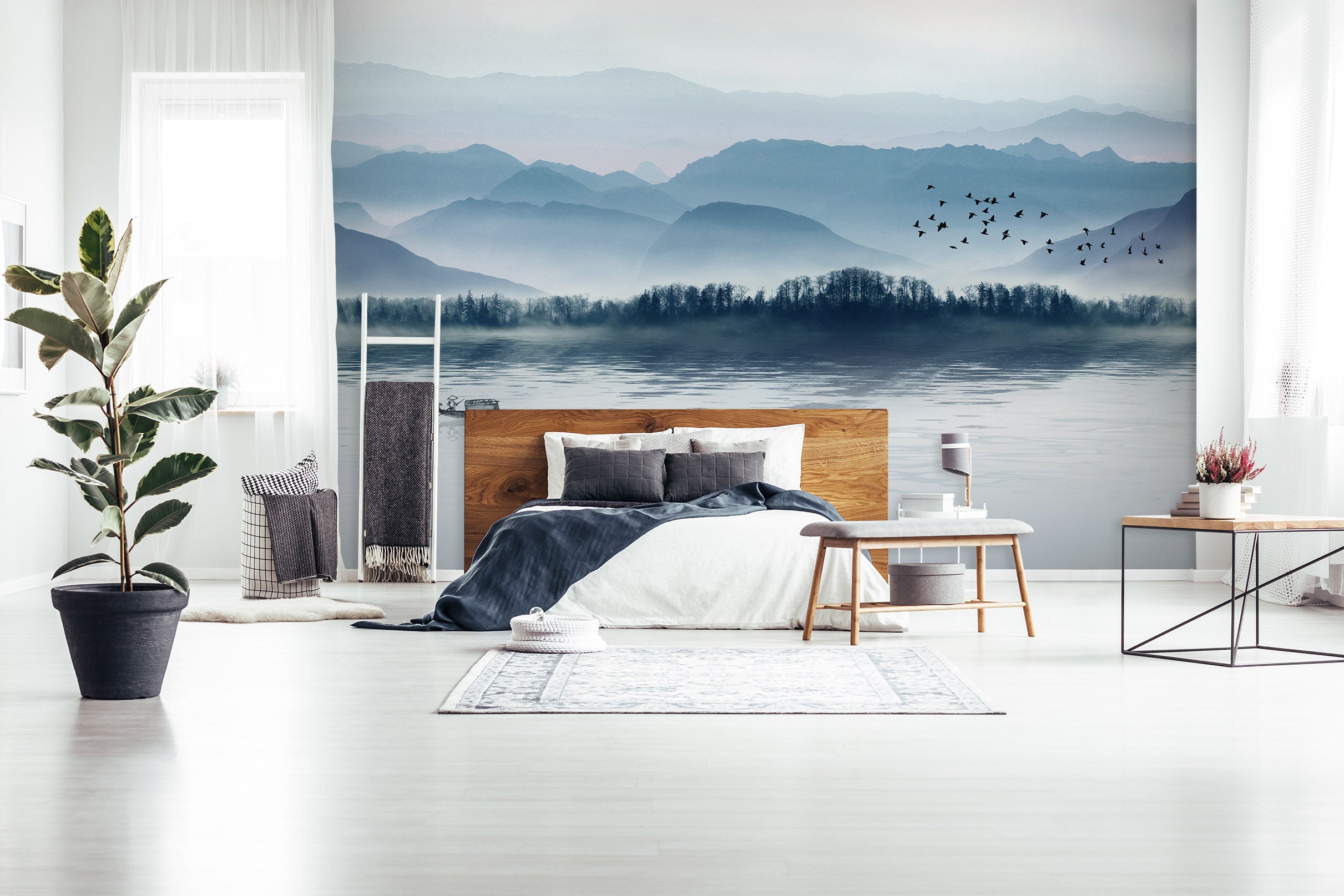3D Foggy Forest 1406 Wall Murals