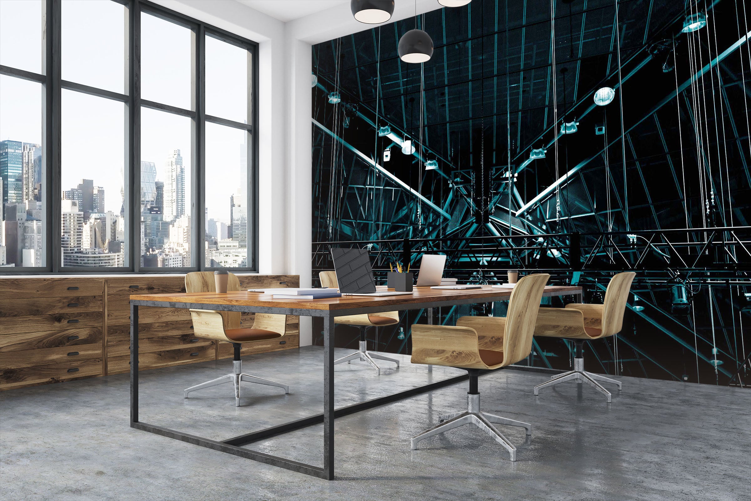 3D Raindrop Metal 107 Noirblanc777 Wall Mural Wall Murals