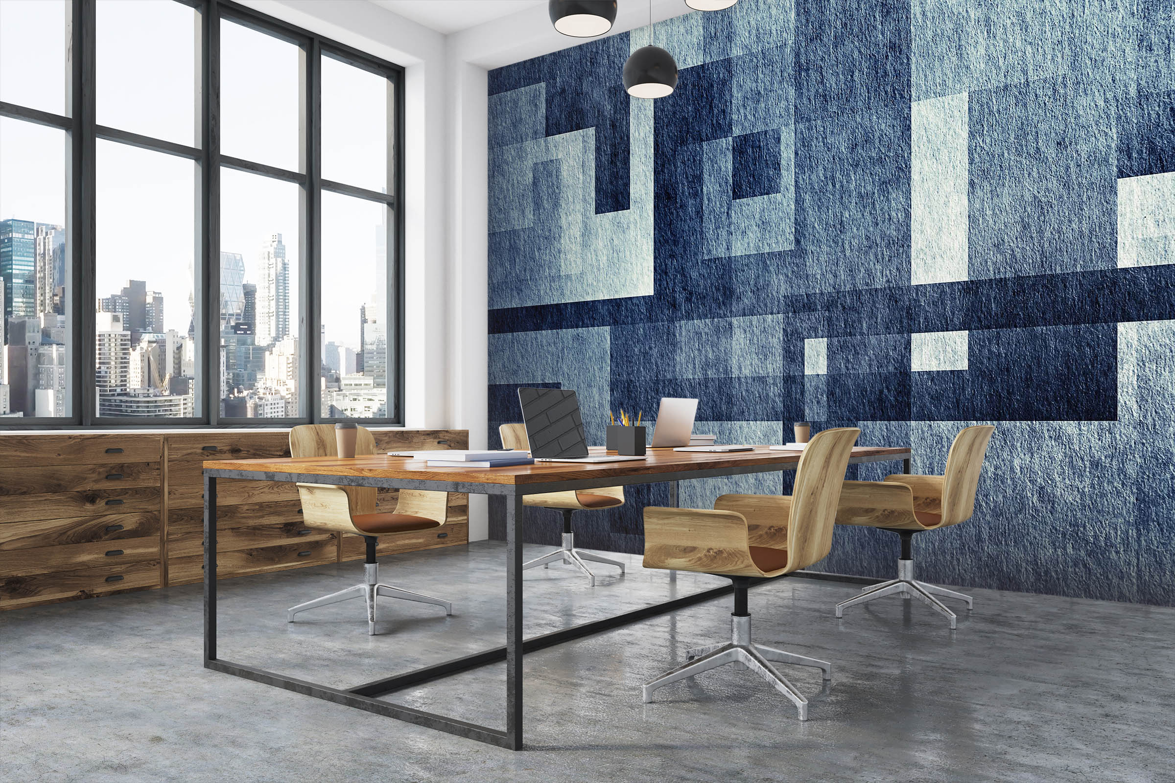 3D Dark Blue Pattern 036 Wall Murals Wallpaper AJ Wallpaper 2 