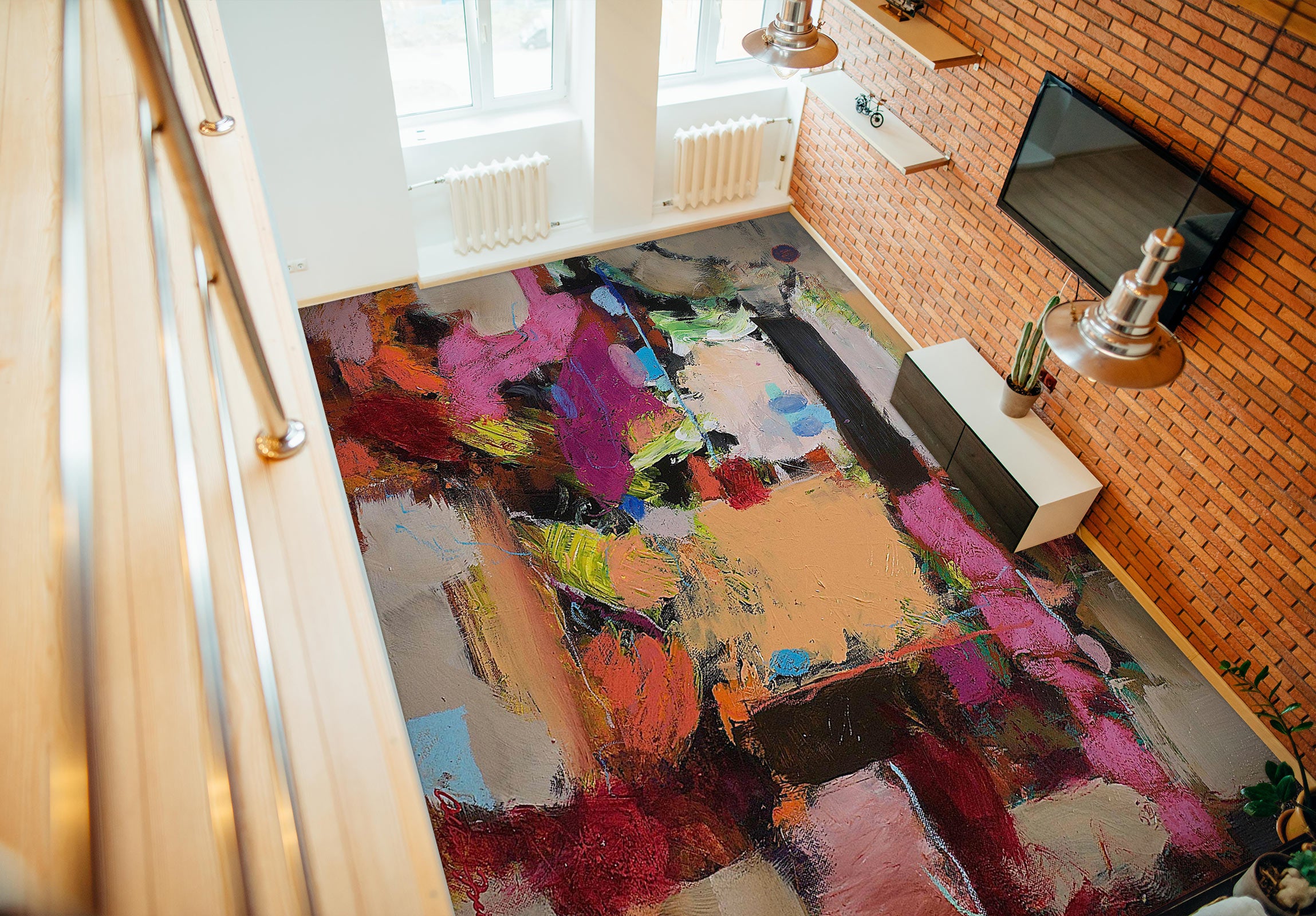 3D Color Paint Brush Pattern 9549 Allan P. Friedlander Floor Mural  Wallpaper Murals Self-Adhesive Removable Print Epoxy