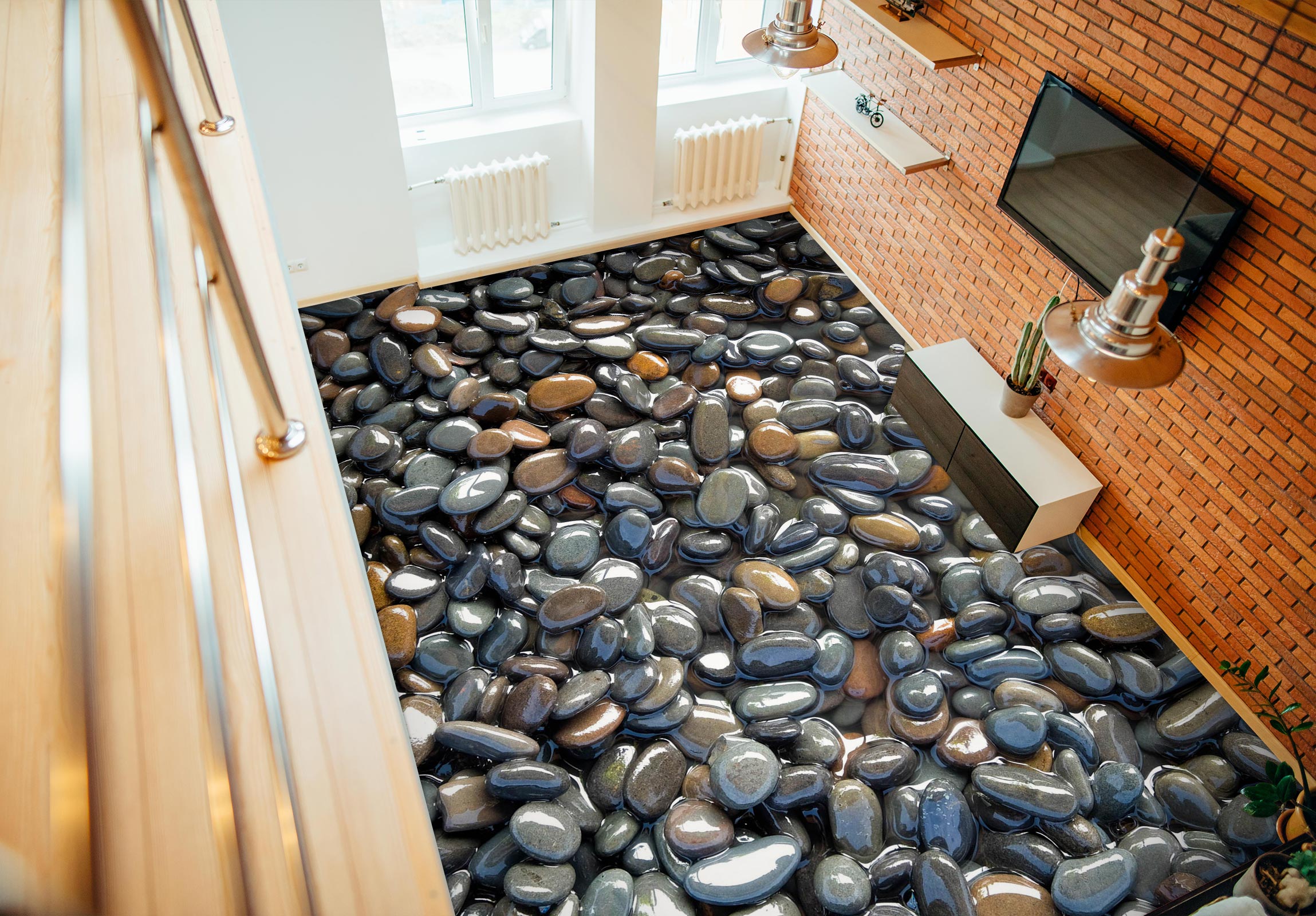 3D Moist Pebbles 1043 Floor Mural  Wallpaper Murals Self-Adhesive Removable Print Epoxy