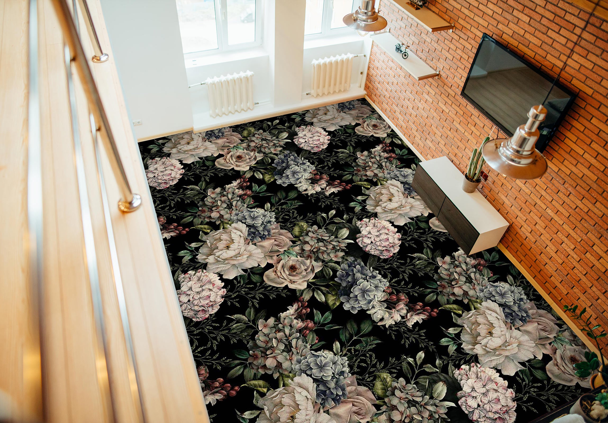 3D Ancient Flowers 453 Floor Mural  Wallpaper Murals Rug & Mat Print Epoxy waterproof bath floor