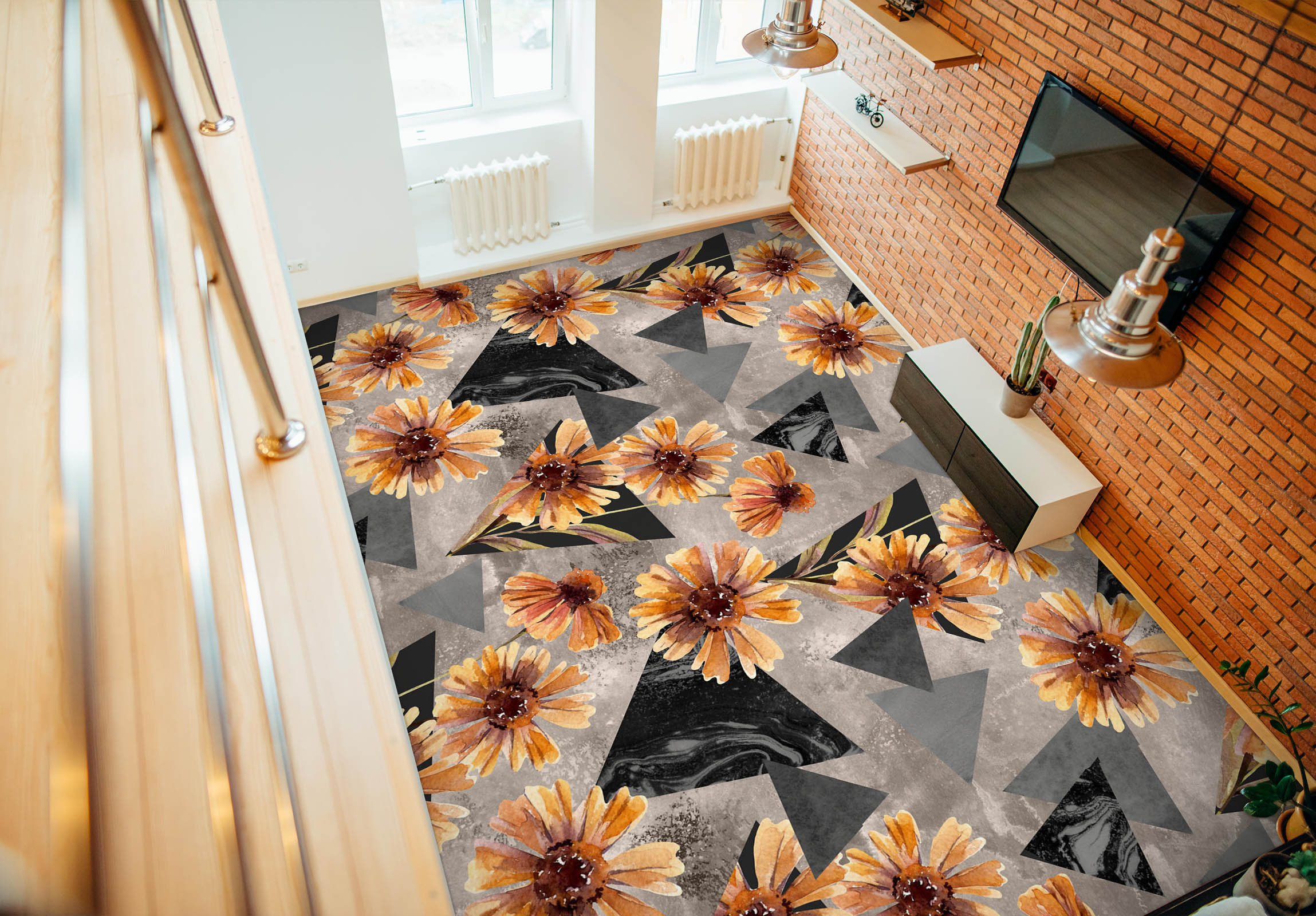 3D Chrysanthemum Painting 584 Floor Mural  Wallpaper Murals Rug & Mat Print Epoxy waterproof bath floor