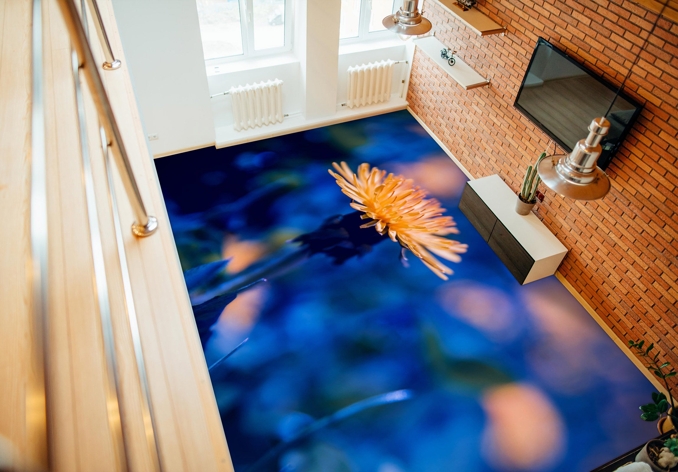 3D Small Yellow Chrysanthemum 1265 Floor Mural  Wallpaper Murals Self-Adhesive Removable Print Epoxy