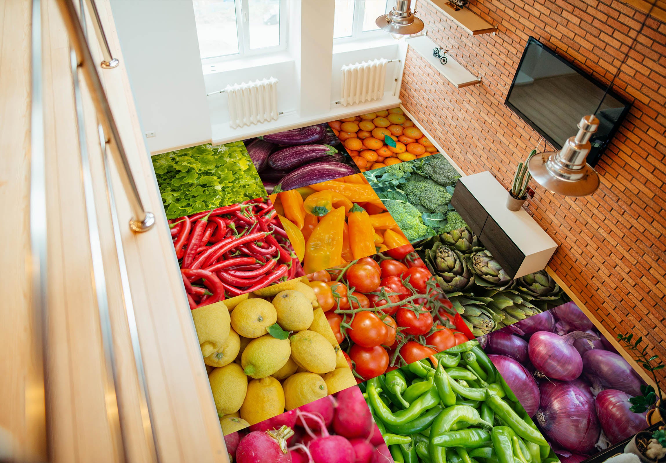 3D Vegetable 98173 Adrian Chesterman Floor Mural  Wallpaper Murals Self-Adhesive Removable Print Epoxy