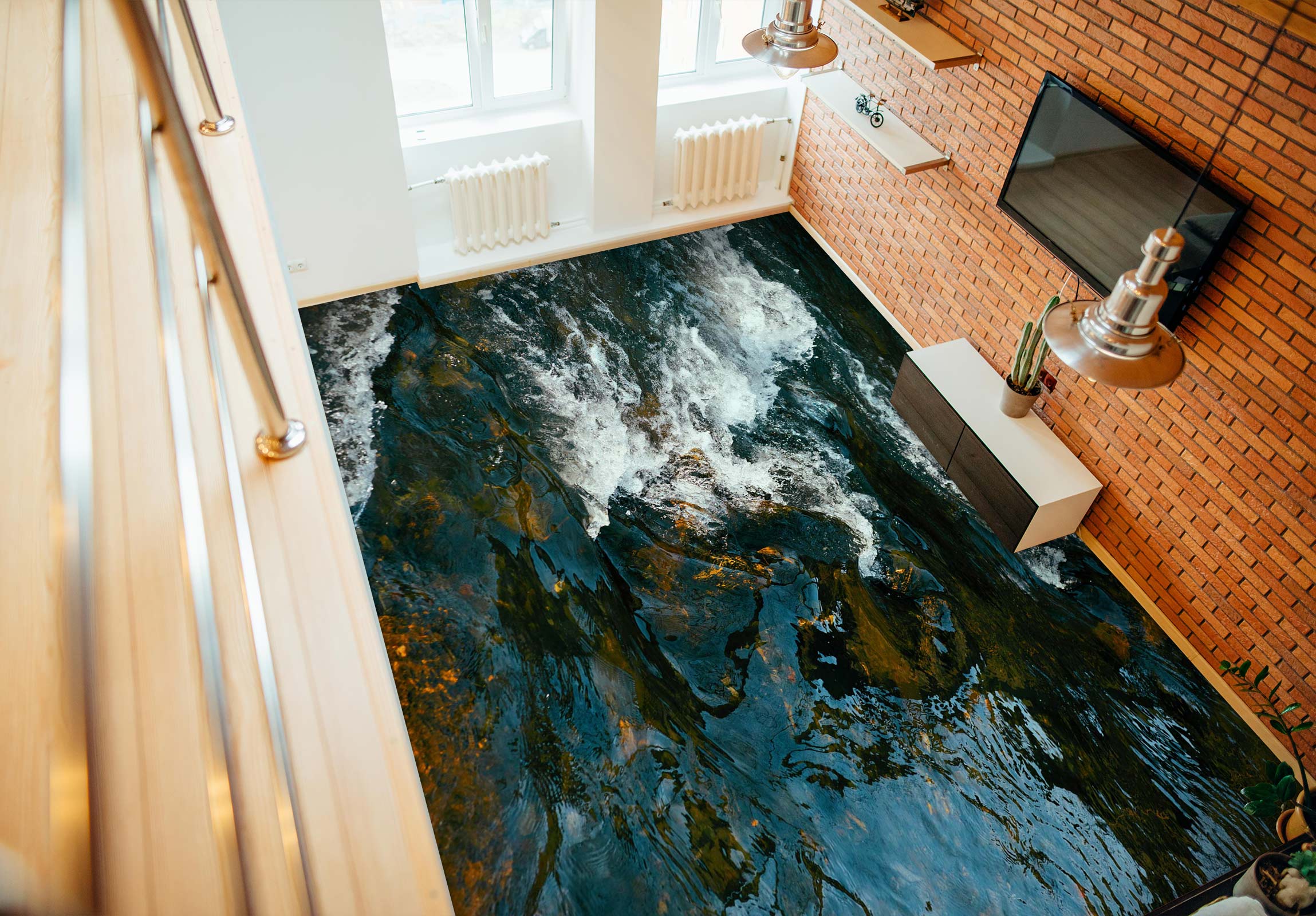 3D Stir Up Waves 667 Floor Mural  Wallpaper Murals Rug & Mat Print Epoxy waterproof bath floor