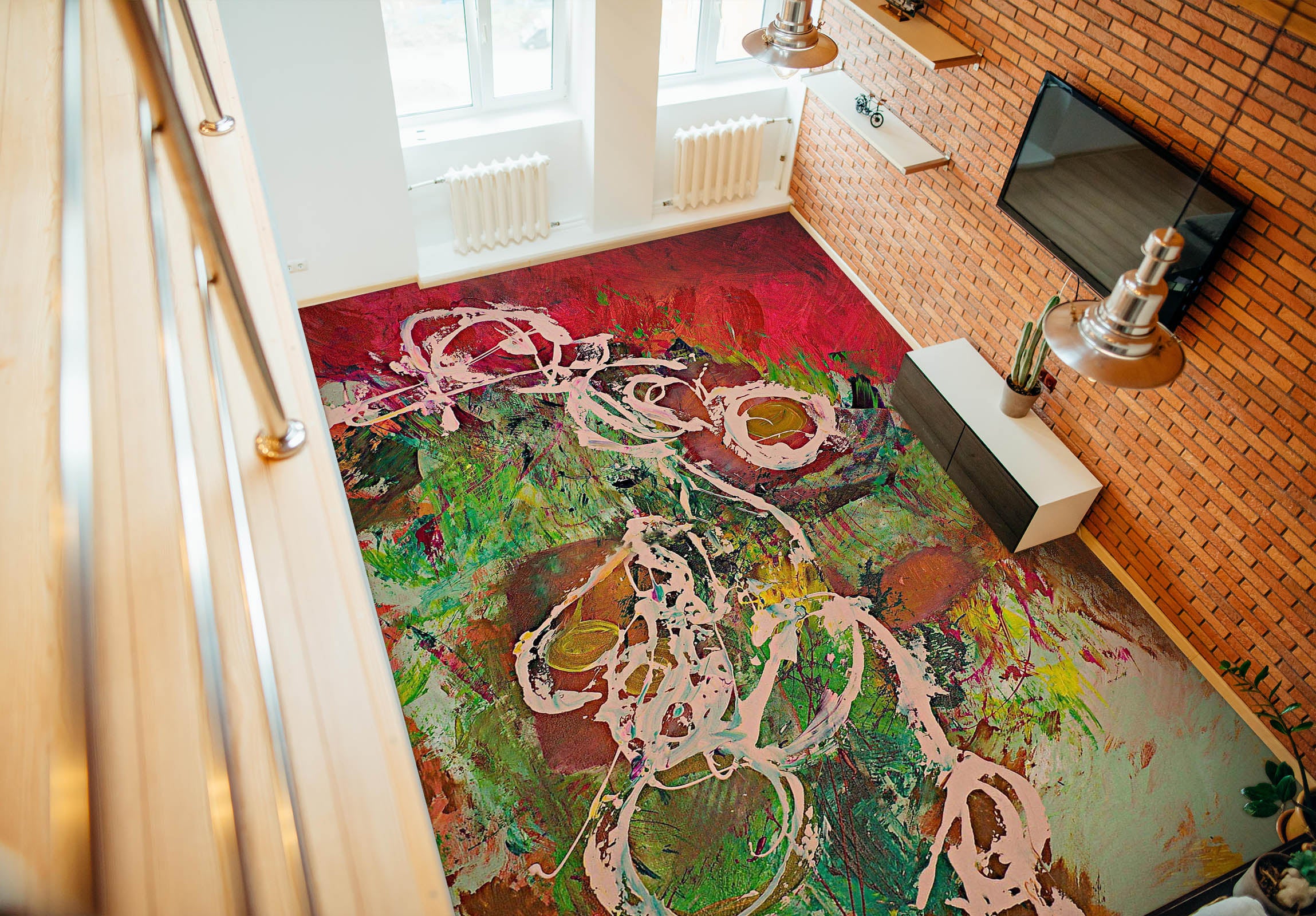 3D Color Paint Pattern 9918 Allan P. Friedlander Floor Mural  Wallpaper Murals Self-Adhesive Removable Print Epoxy