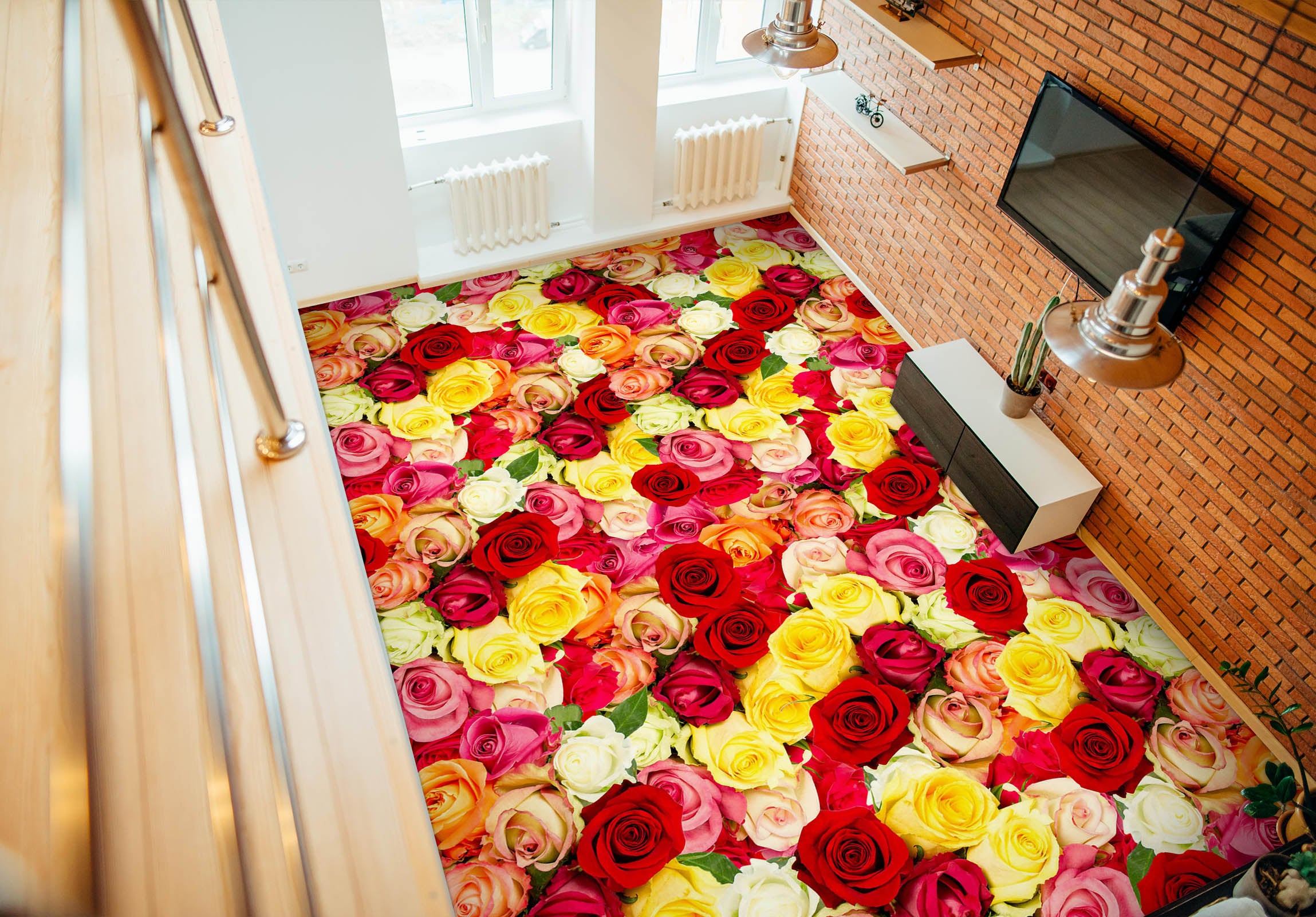 3D Colored Roses 303 Floor Mural  Wallpaper Murals Rug & Mat Print Epoxy waterproof bath floor