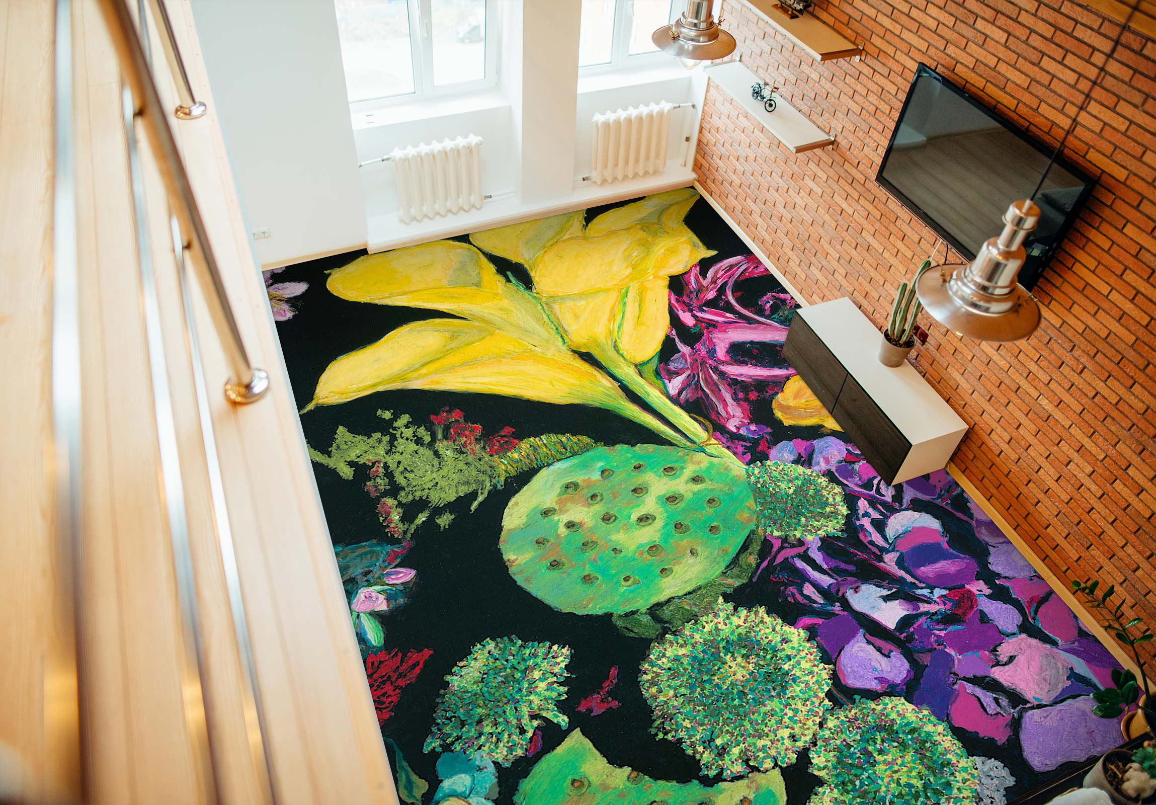 3D Lotus Flower 96128 Allan P. Friedlander Floor Mural  Wallpaper Murals Self-Adhesive Removable Print Epoxy