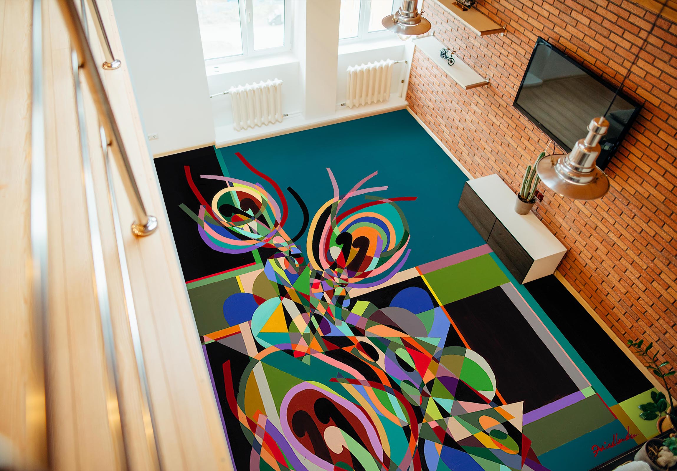 3D Colorful Graphic Pattern 96100 Allan P. Friedlander Floor Mural  Wallpaper Murals Self-Adhesive Removable Print Epoxy