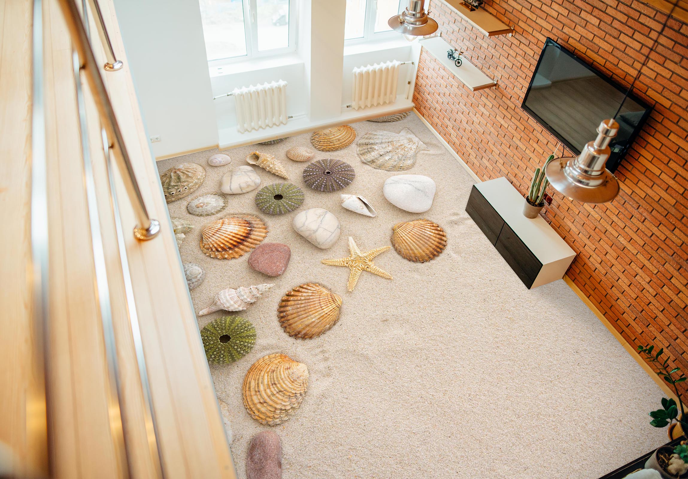 3D Free Shells And Starfish 399 Floor Mural  Wallpaper Murals Rug & Mat Print Epoxy waterproof bath floor