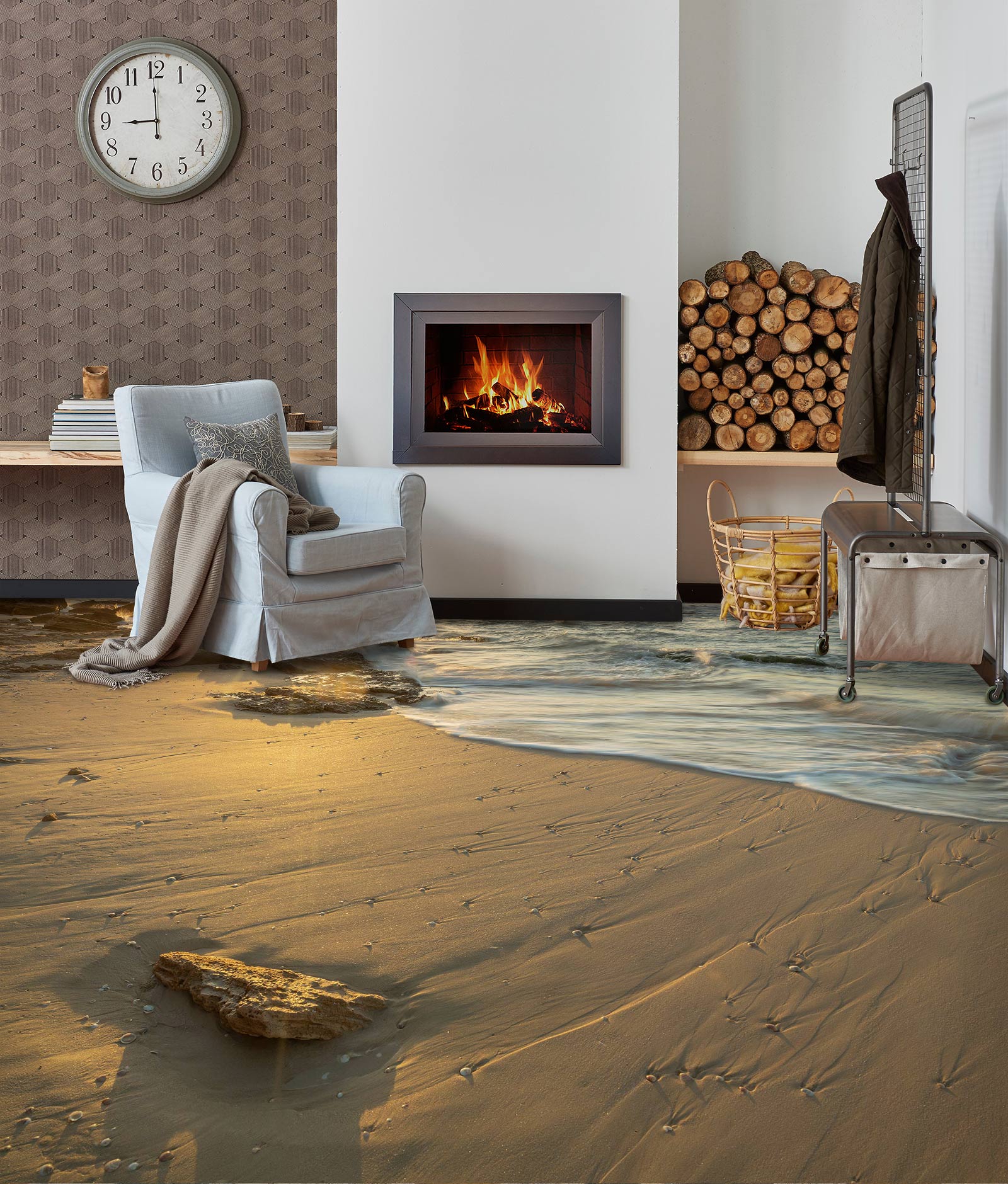 3D Beach Sand 9848 Assaf Frank Floor Mural  Wallpaper Murals Self-Adhesive Removable Print Epoxy