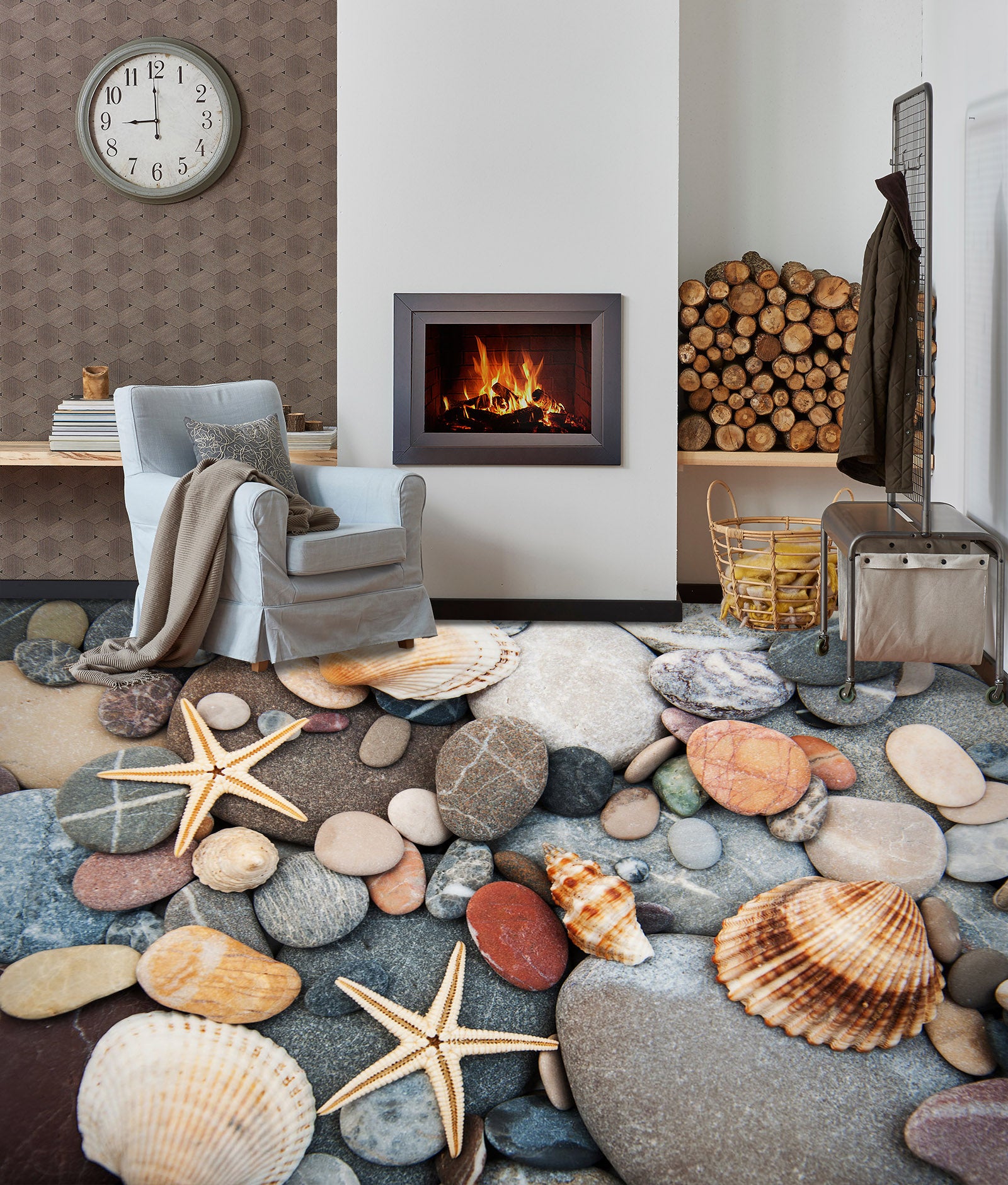 3D Precious Pebbles 1500 Floor Mural  Wallpaper Murals Self-Adhesive Removable Print Epoxy