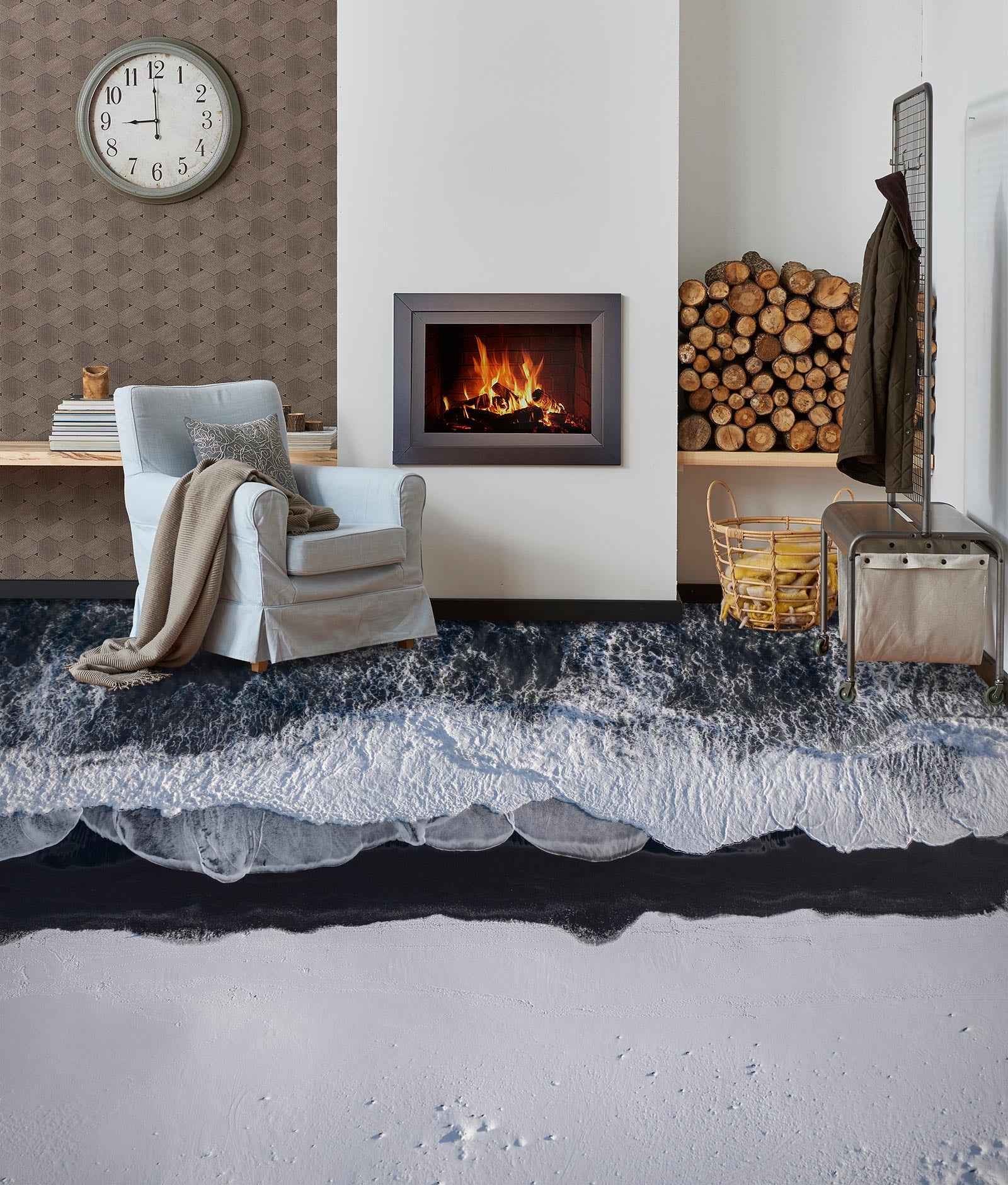 3D Advanced Waves 435 Floor Mural  Wallpaper Murals Rug & Mat Print Epoxy waterproof bath floor