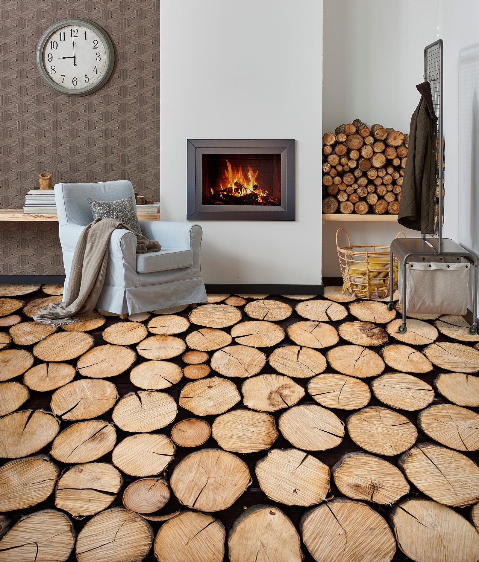 3D Round Tree Stumps 1337 Floor Mural  Wallpaper Murals Self-Adhesive Removable Print Epoxy