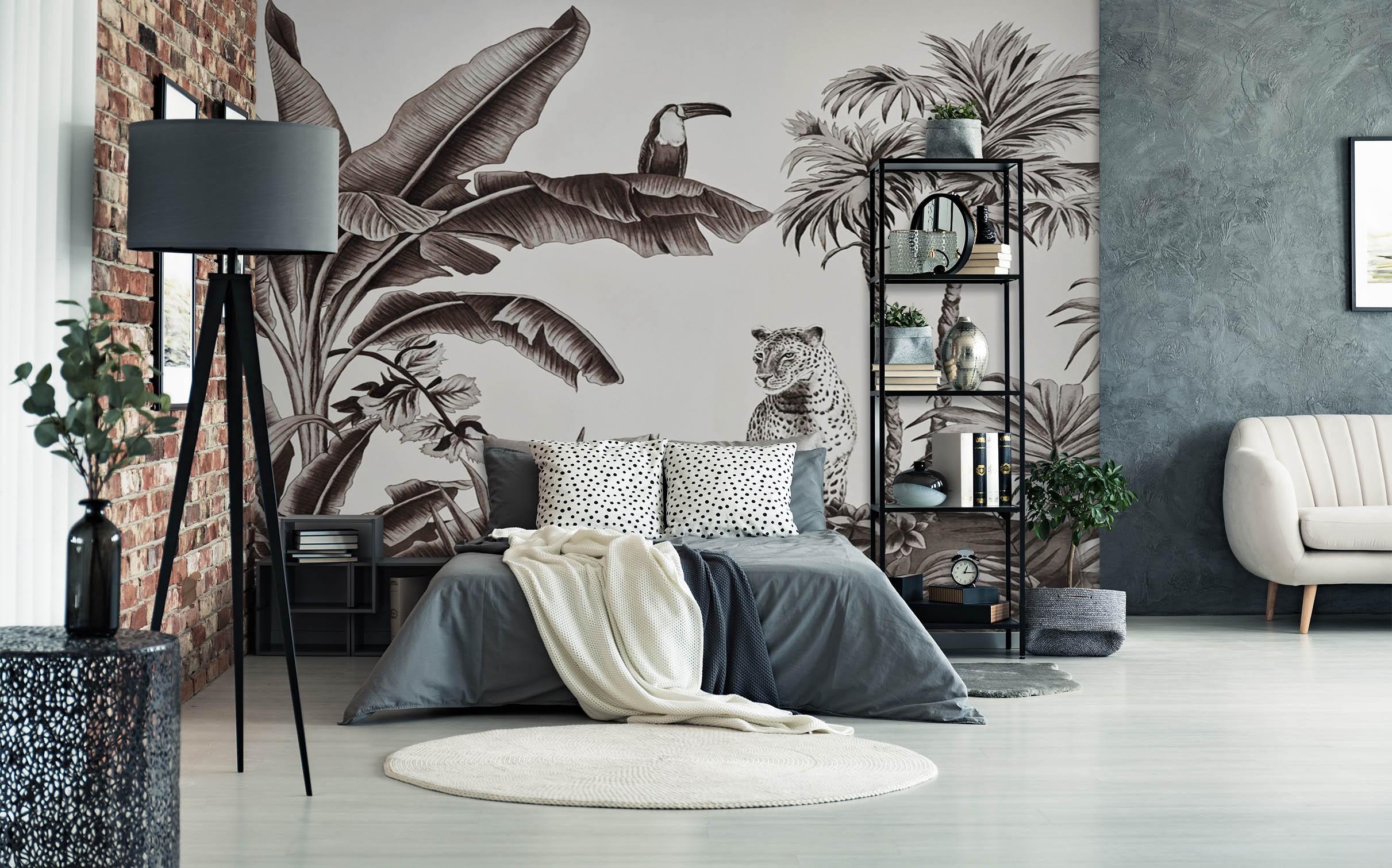 3D Leopard Forest 1542 Wall Murals