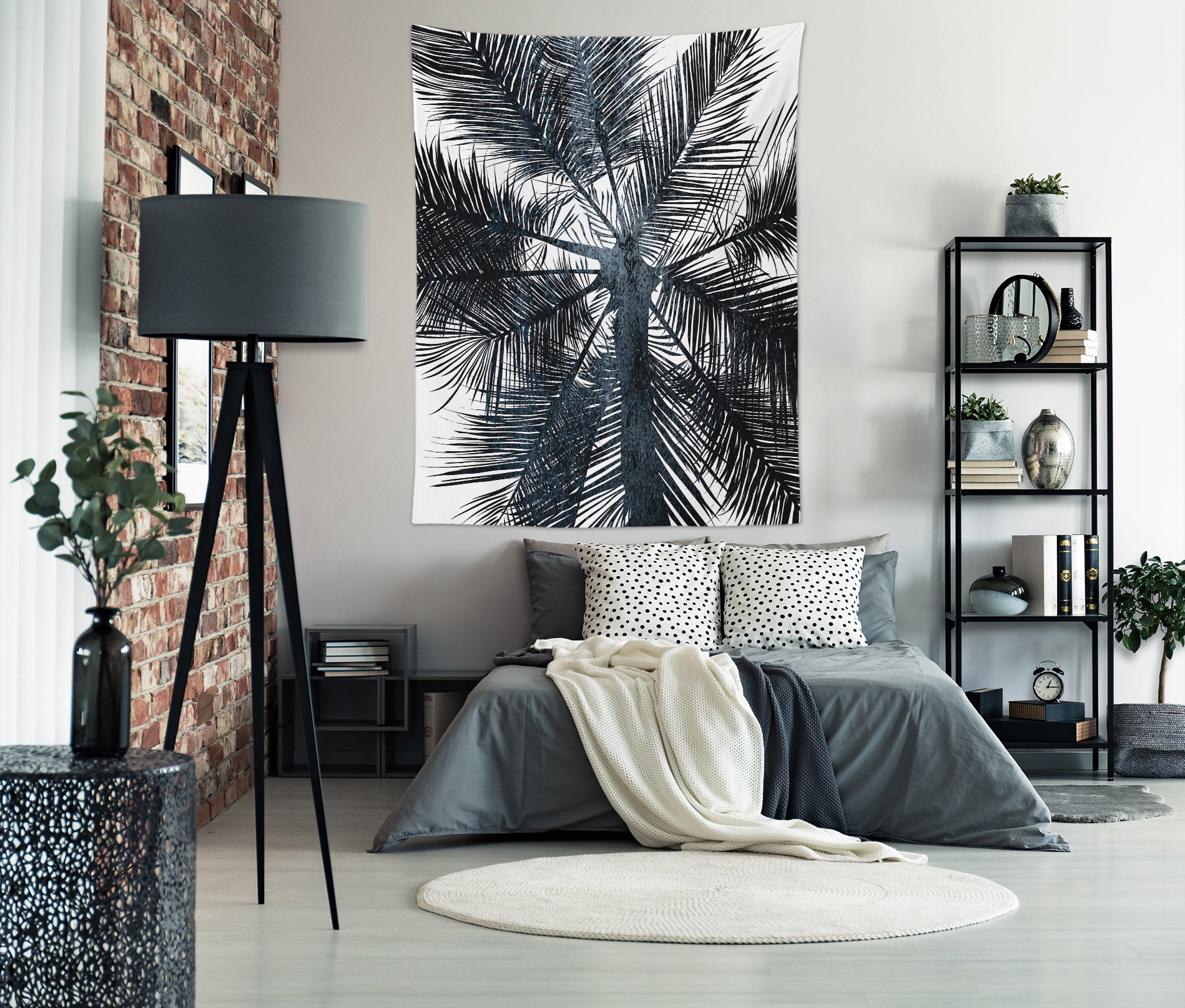 3D Black Coconut Tree 877 Boris Draschoff Tapestry Hanging Cloth Hang