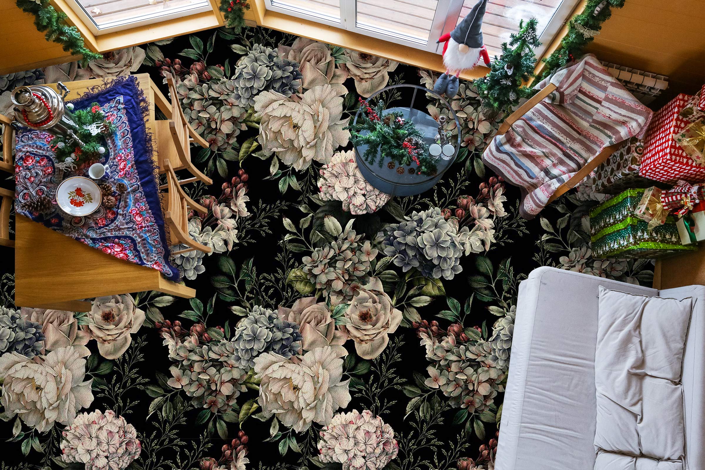 3D Ancient Flowers 453 Floor Mural  Wallpaper Murals Rug & Mat Print Epoxy waterproof bath floor