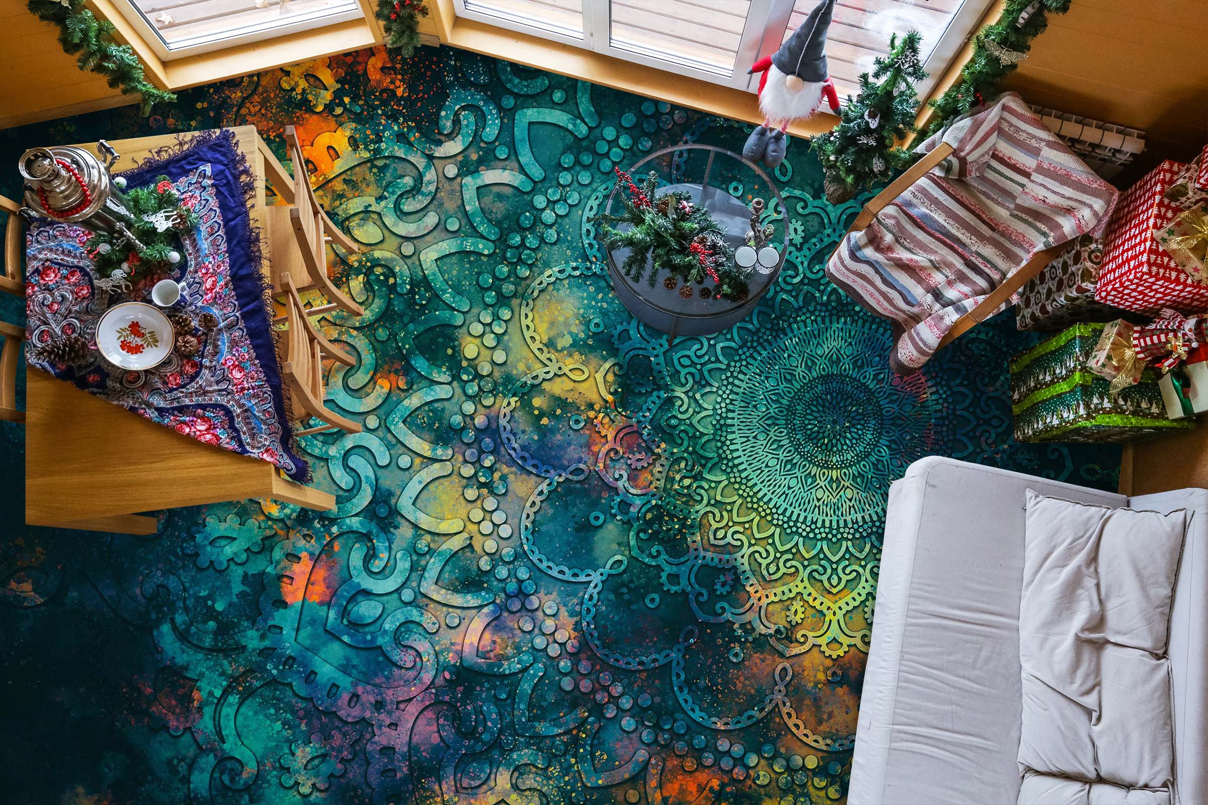 3D Psychedelic Pattern 858 Floor Mural  Wallpaper Murals Rug & Mat Print Epoxy waterproof bath floor