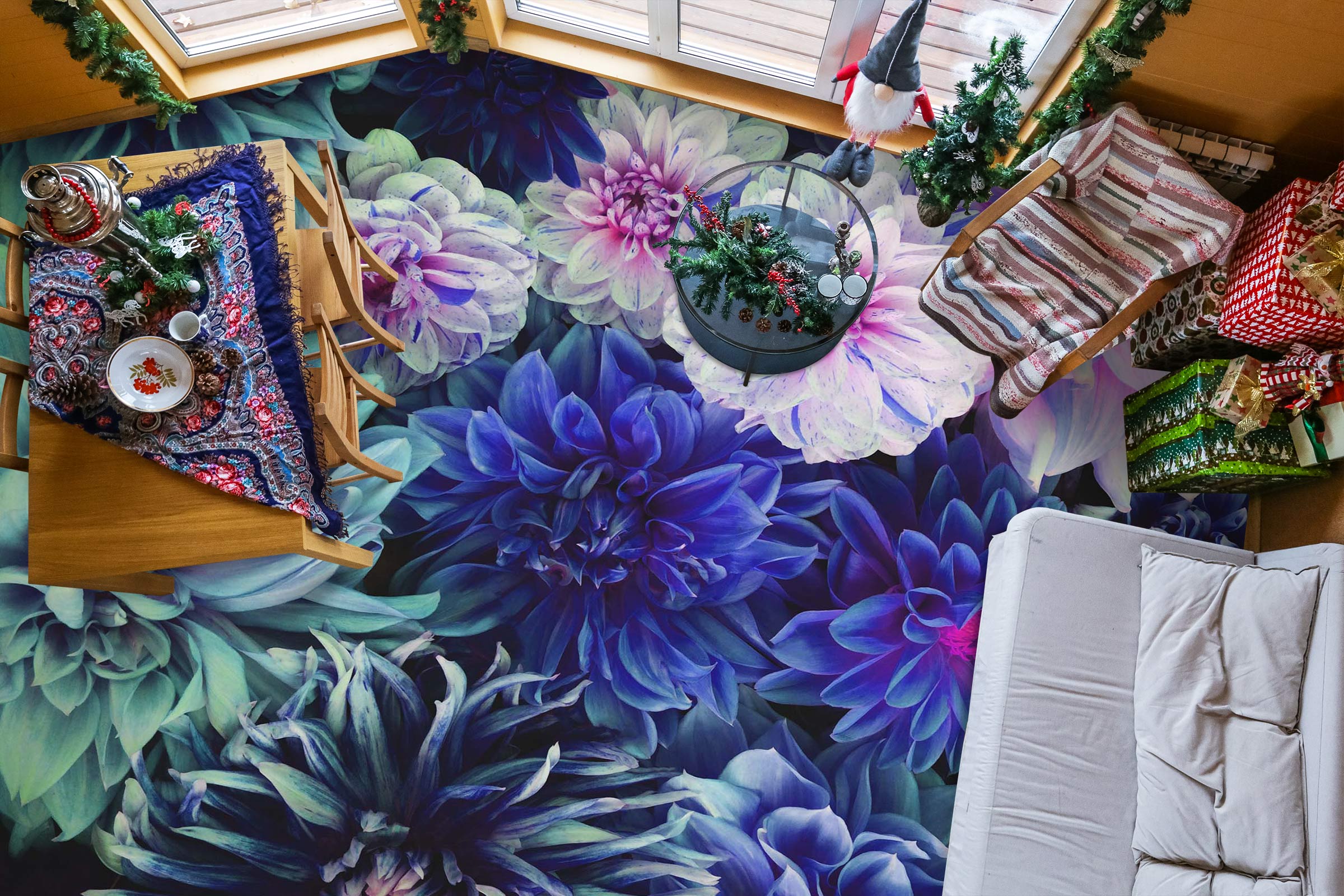 3D Psychedelic Chrysanthemum 457 Floor Mural  Wallpaper Murals Rug & Mat Print Epoxy waterproof bath floor
