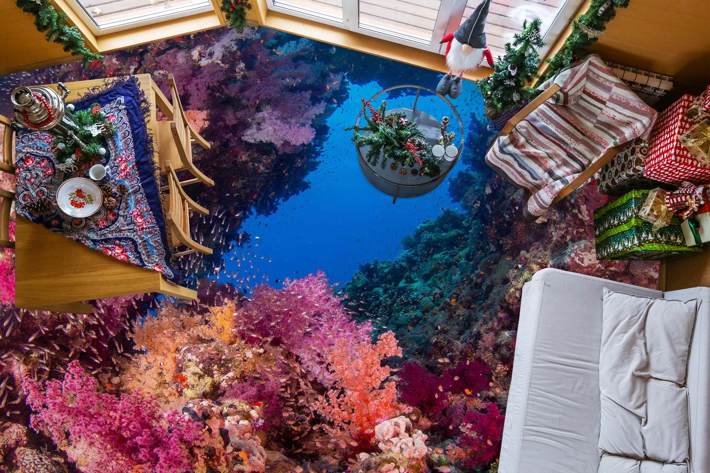 3D Purple Coral Art 381 Floor Mural  Wallpaper Murals Rug & Mat Print Epoxy waterproof bath floor