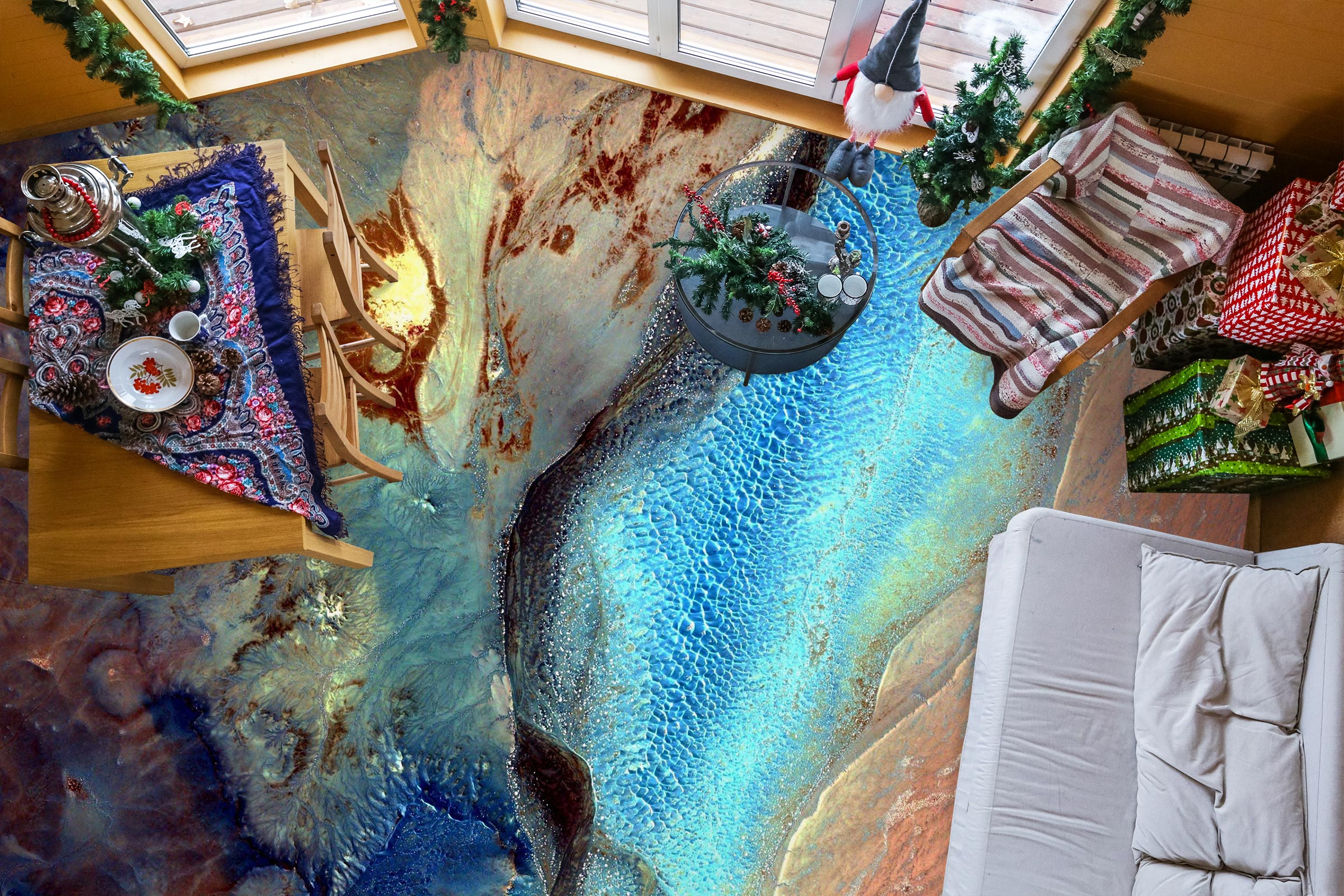 3D Psychedelic Sea 448 Floor Mural  Wallpaper Murals Rug & Mat Print Epoxy waterproof bath floor