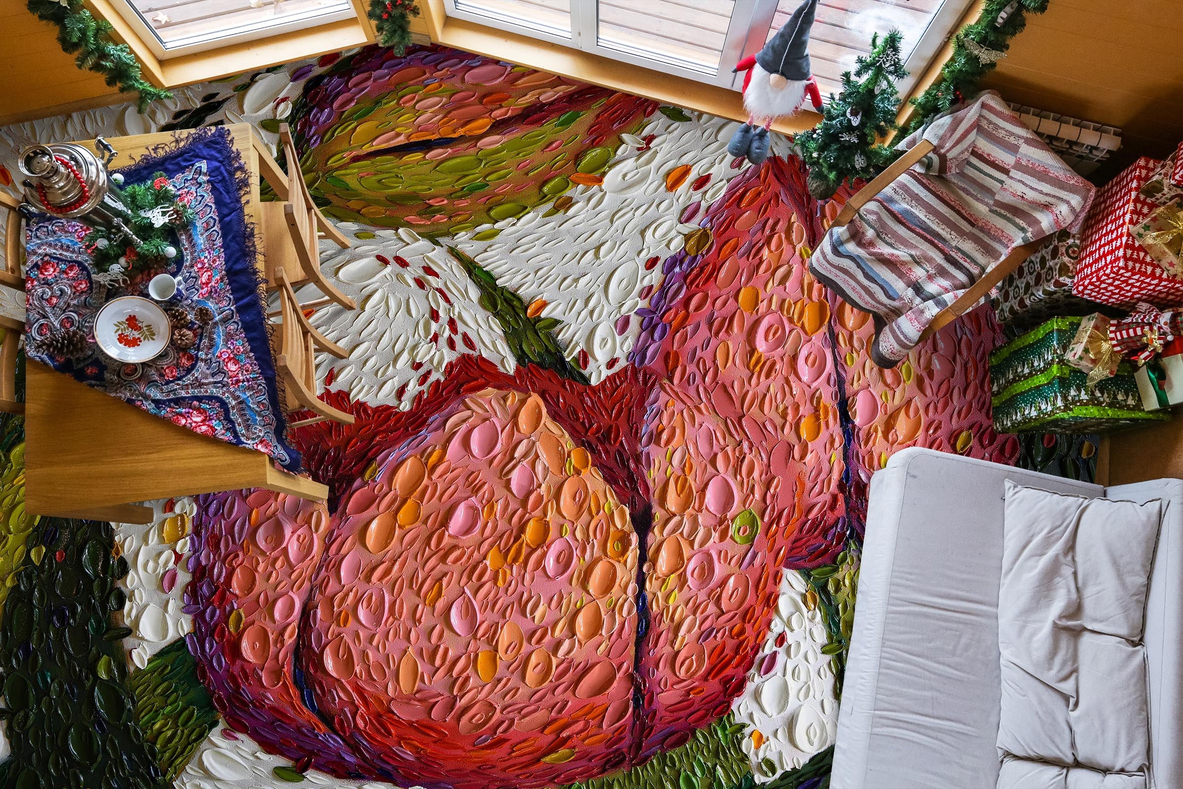 3D Red Lotus Bud 102163 Dena Tollefson Floor Mural  Wallpaper Murals Self-Adhesive Removable Print Epoxy