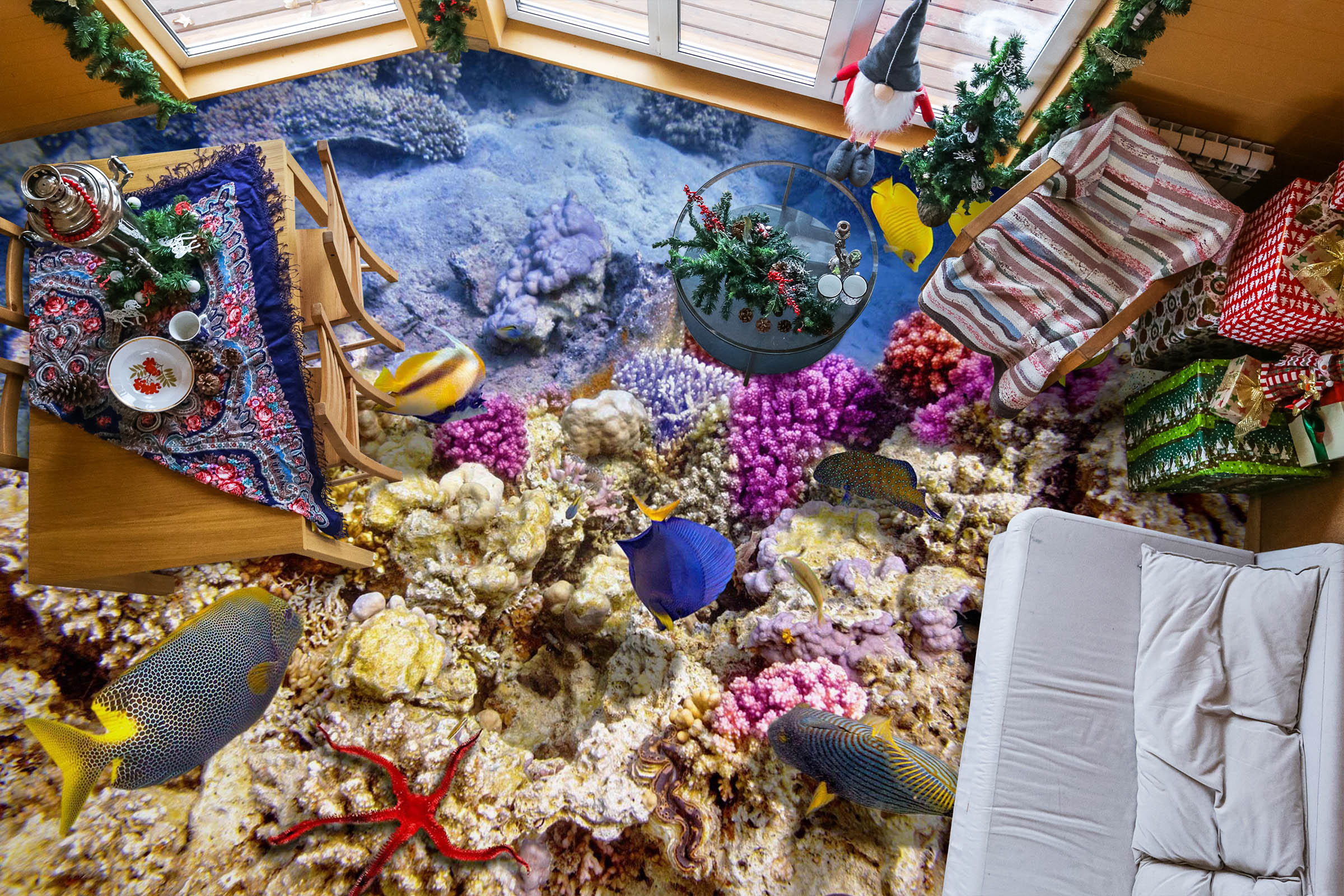 3D Leisurely Ocean World 712 Floor Mural  Wallpaper Murals Rug & Mat Print Epoxy waterproof bath floor