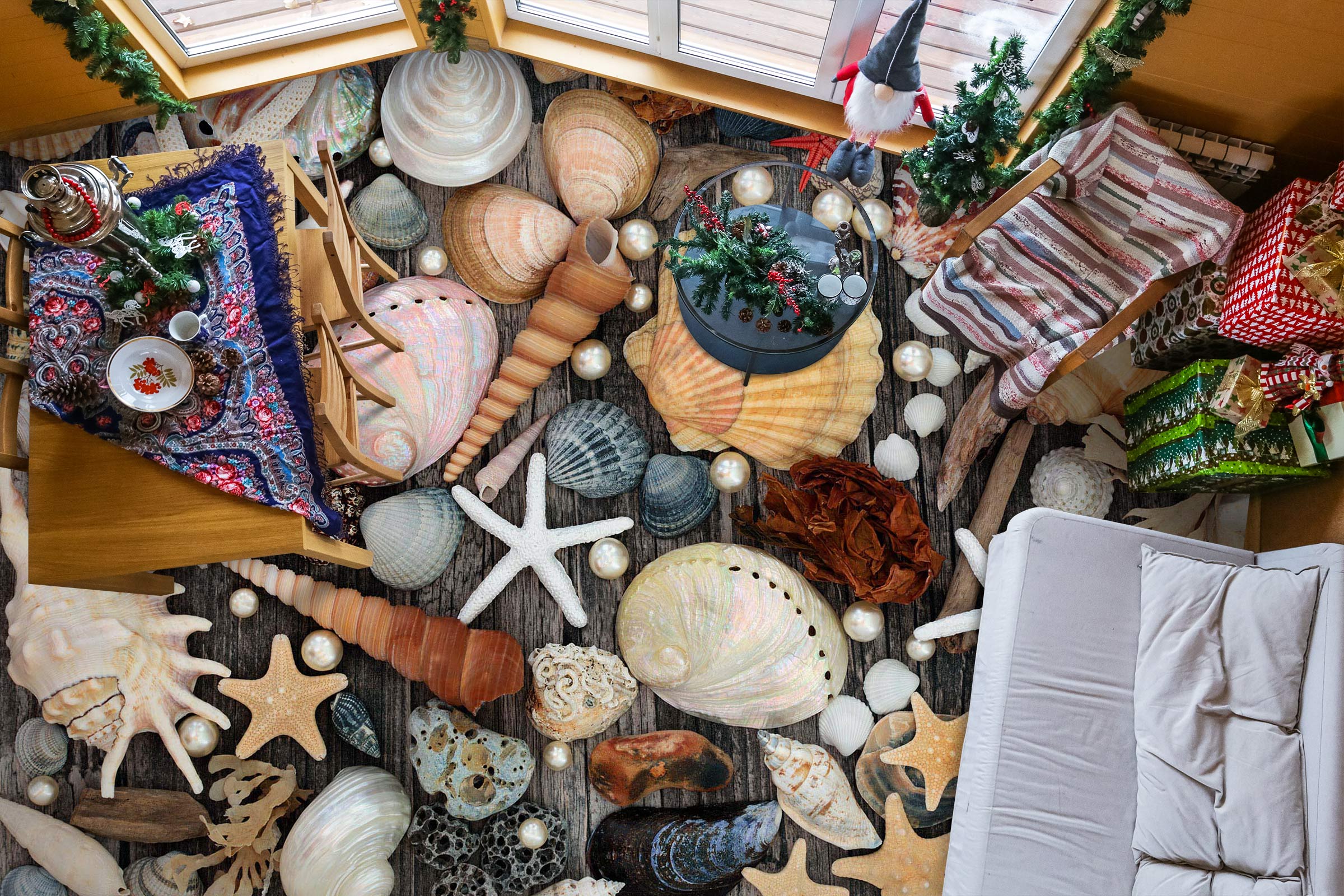 3D Chic Beach Treasure 445 Floor Mural  Wallpaper Murals Rug & Mat Print Epoxy waterproof bath floor