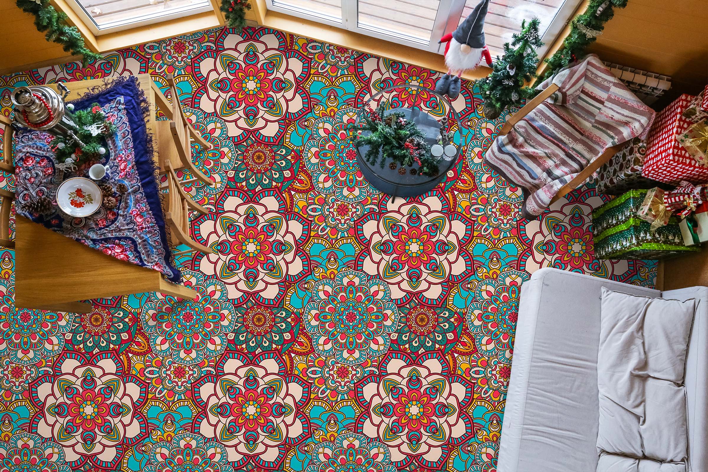 3D Rich Vintage Flowers 566 Floor Mural  Wallpaper Murals Rug & Mat Print Epoxy waterproof bath floor