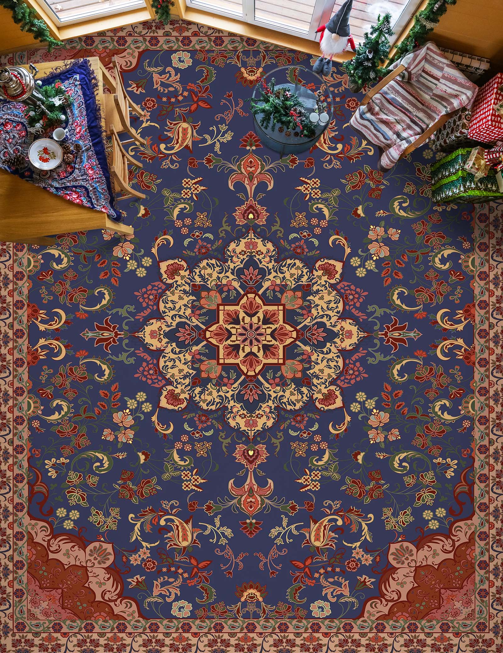 3D Classical Flower Pattern 1519 Floor Mural  Wallpaper Murals Self-Adhesive Removable Print Epoxy