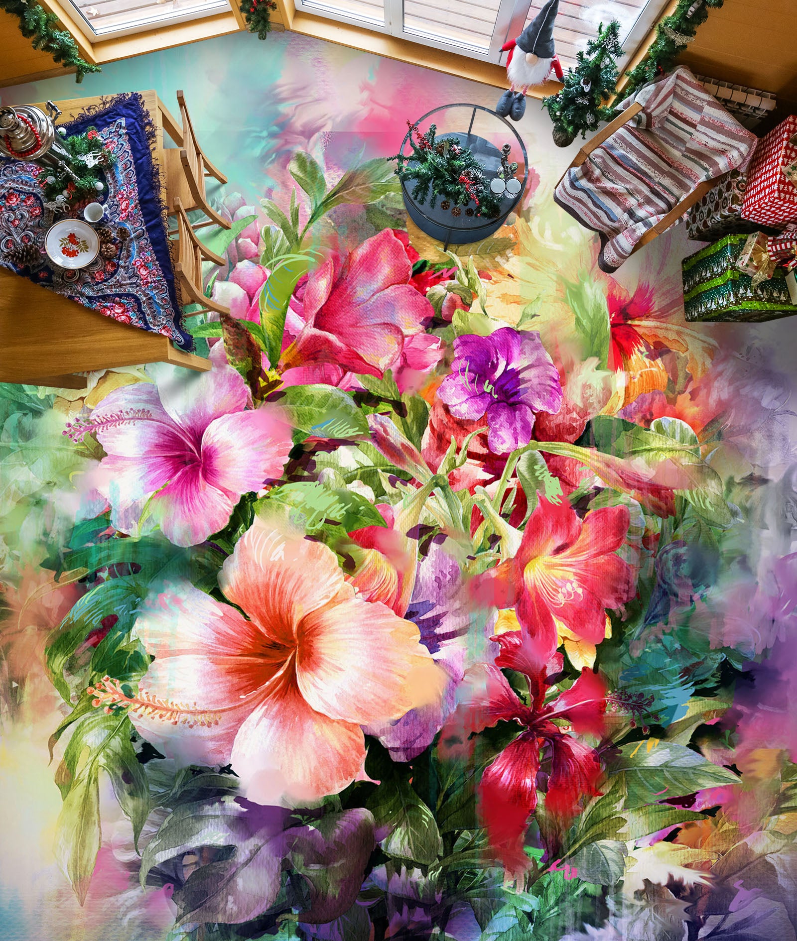 3D Art Garden 1302 Floor Mural  Wallpaper Murals Self-Adhesive Removable Print Epoxy