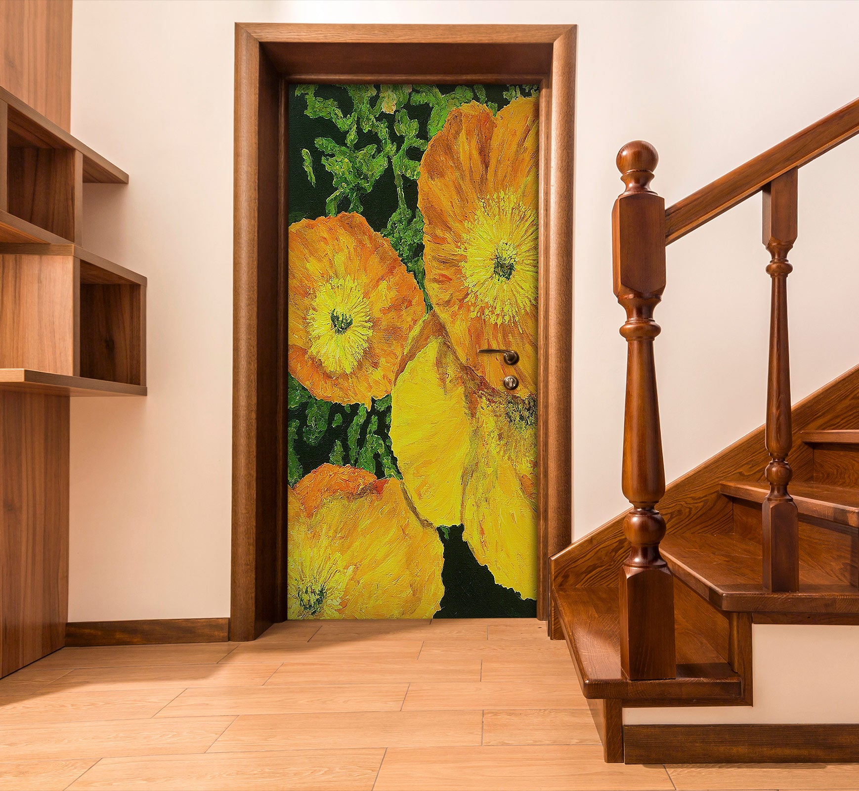 3D Yellow Flowers 9375 Allan P. Friedlander Door Mural
